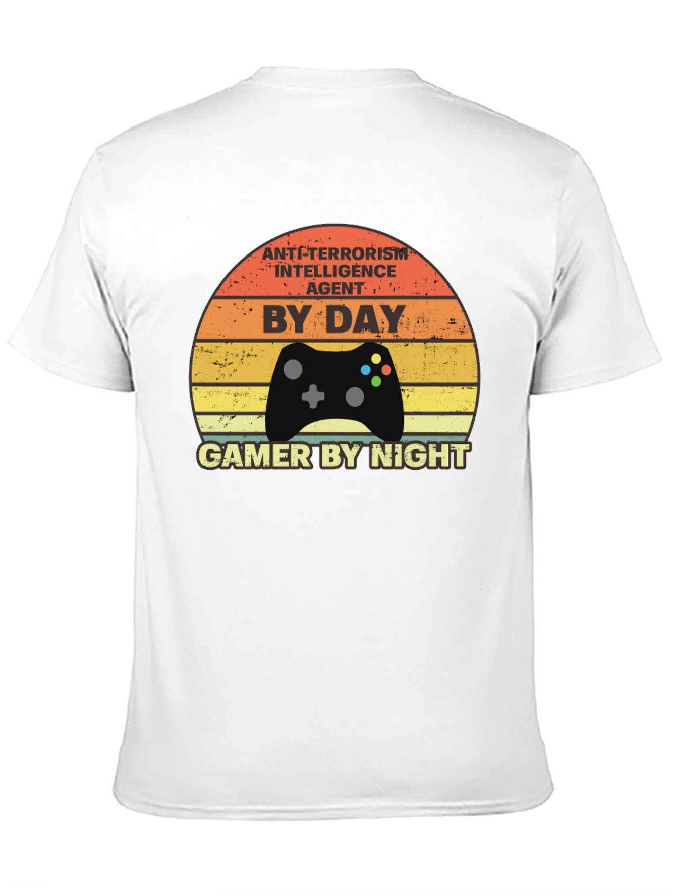 Black Anti-Terrorism Agent Gamer T-Shirt view 11