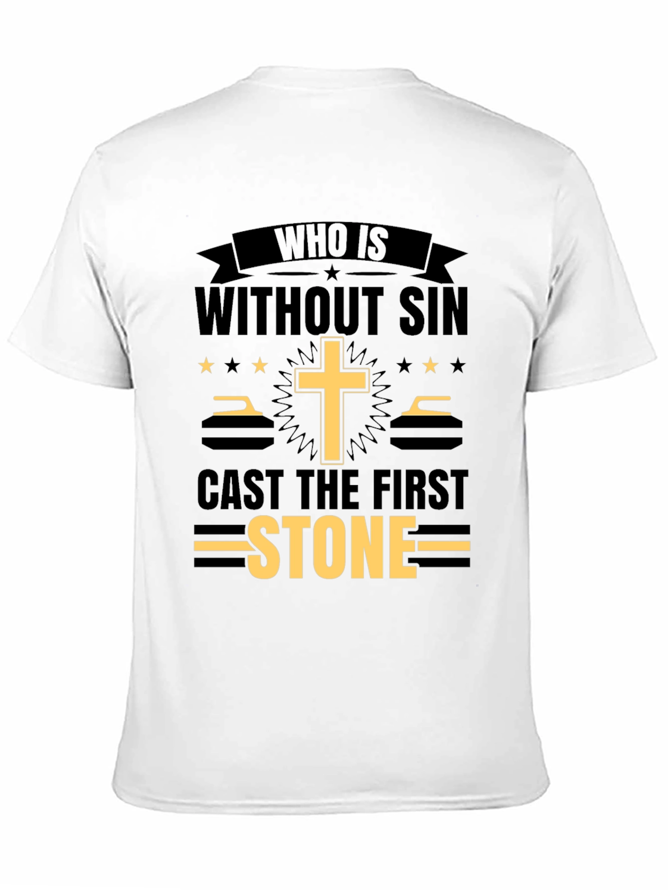 Black Who Is Without Sin T-Shirt view 11
