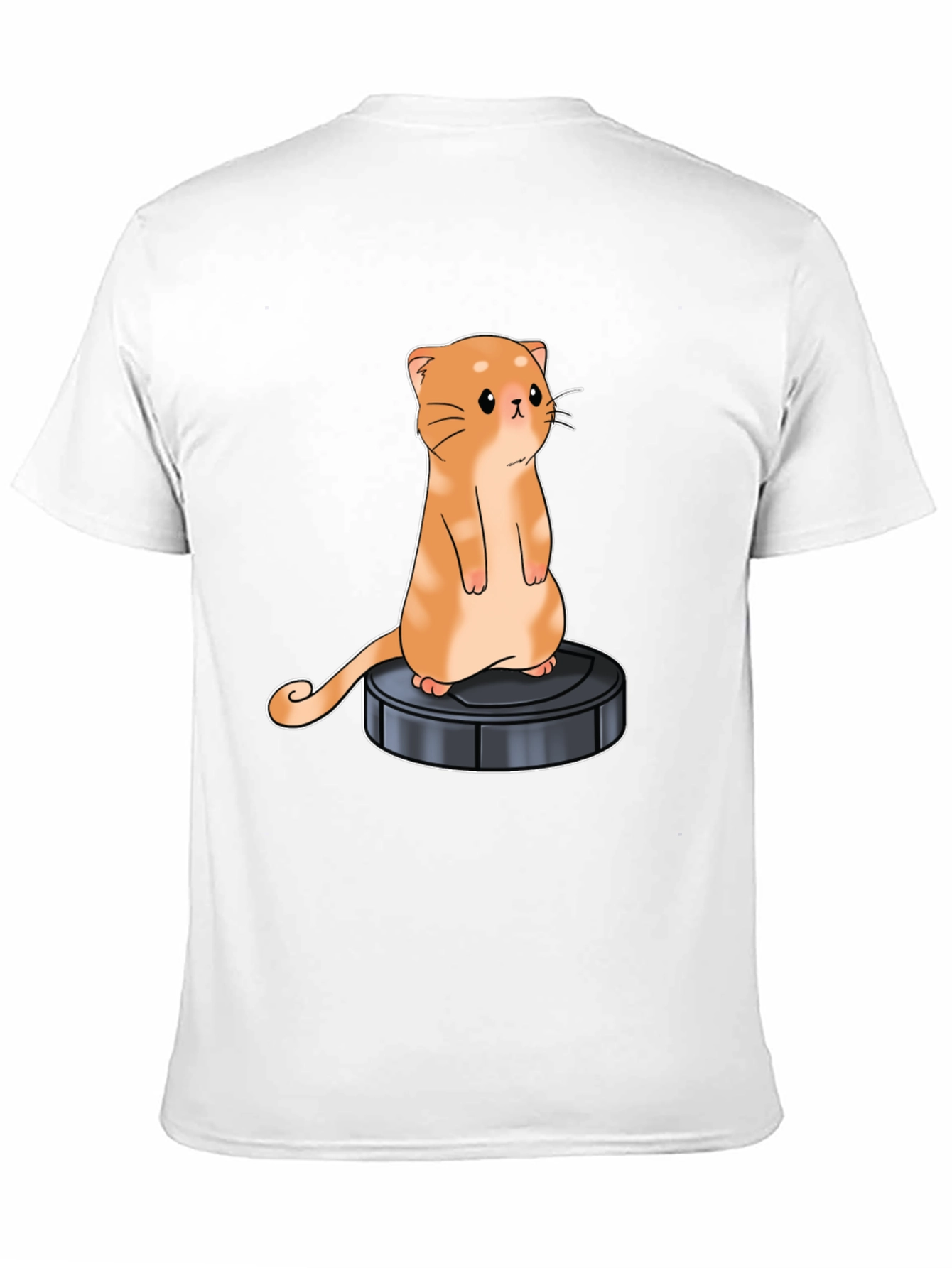 Black Cat on Robot Vacuum Graphic Tee view 11