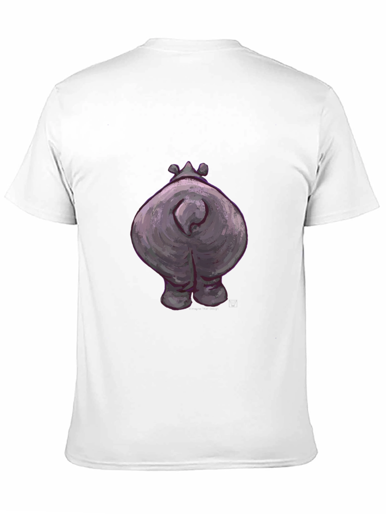 Black Hippo Butt Graphic Tee - Funny Animal T-Shirt view 11