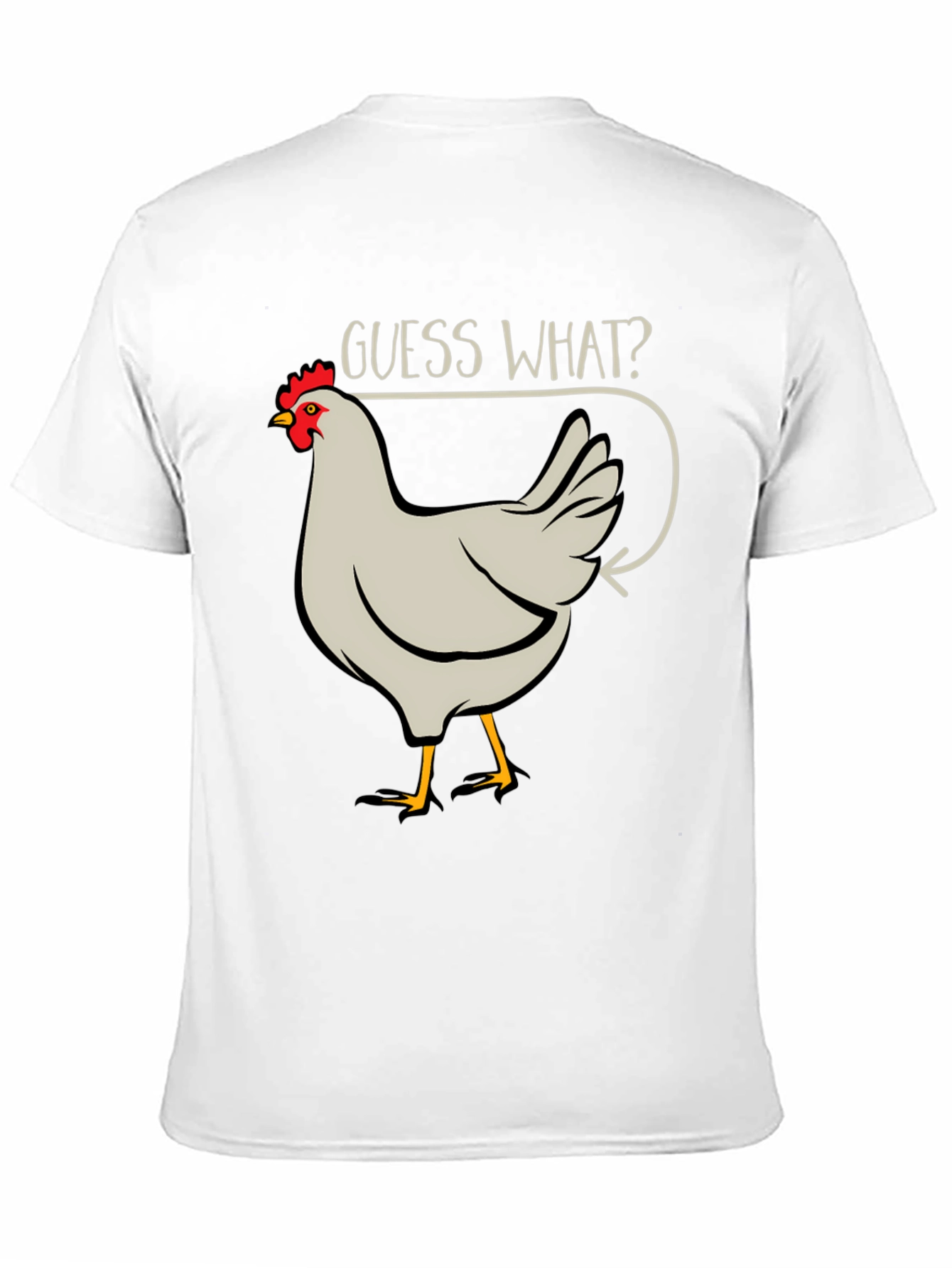 Black Guess What? Chicken Butt Men's Black T-Shirt view 11