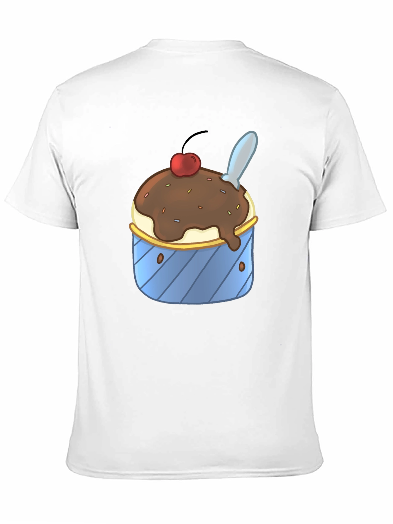 Black Ice Cream Sundae Graphic Tee - Black Cotton T-Shirt view 11