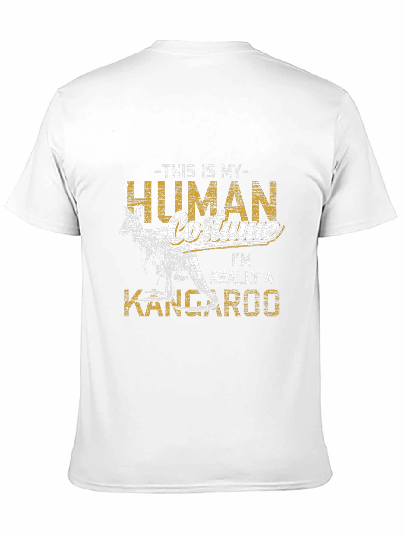 Black Funny Kangaroo Human Costume Graphic T-Shirt view 11