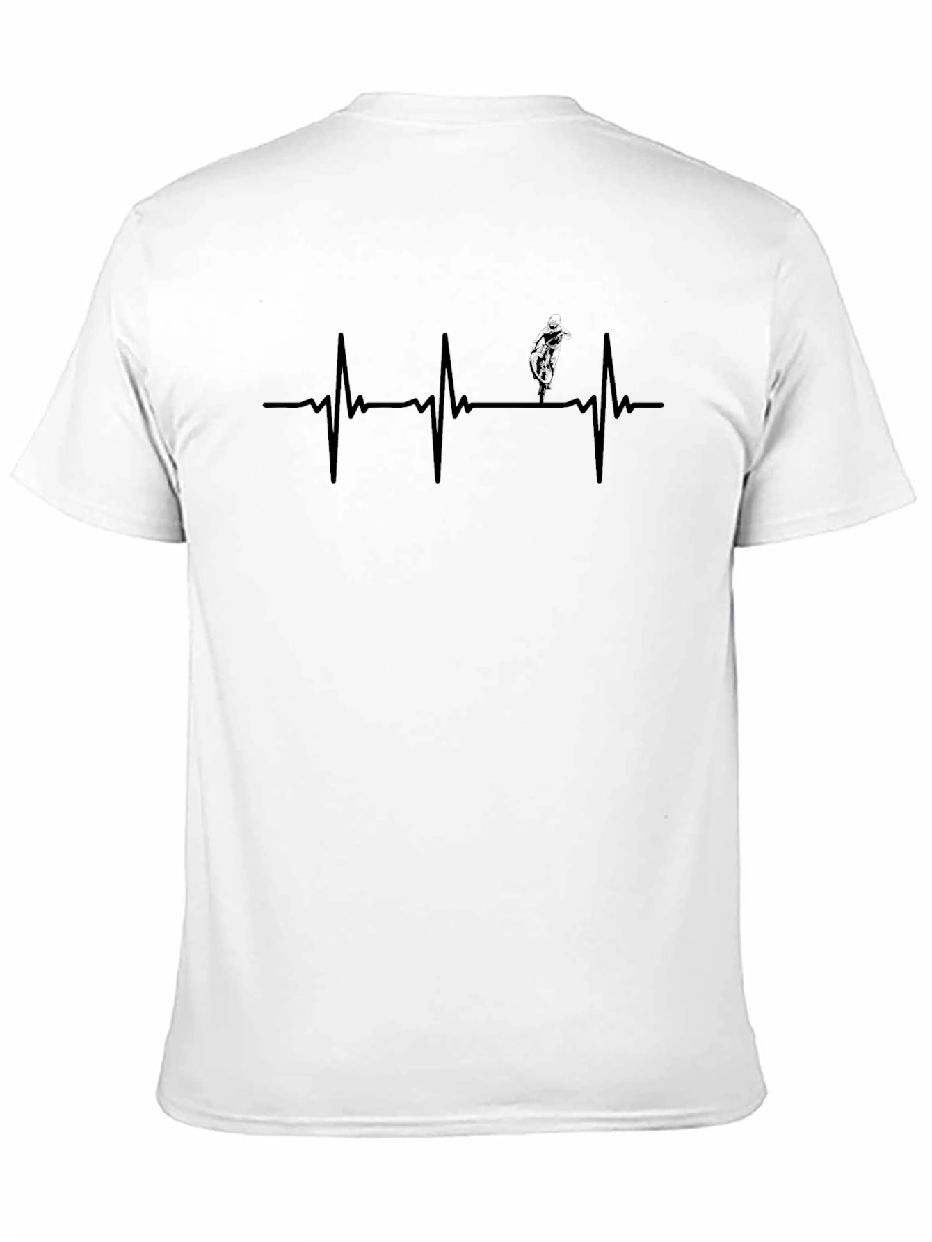 Black Men's Black Mountain Biking Heartbeat T-Shirt view 11