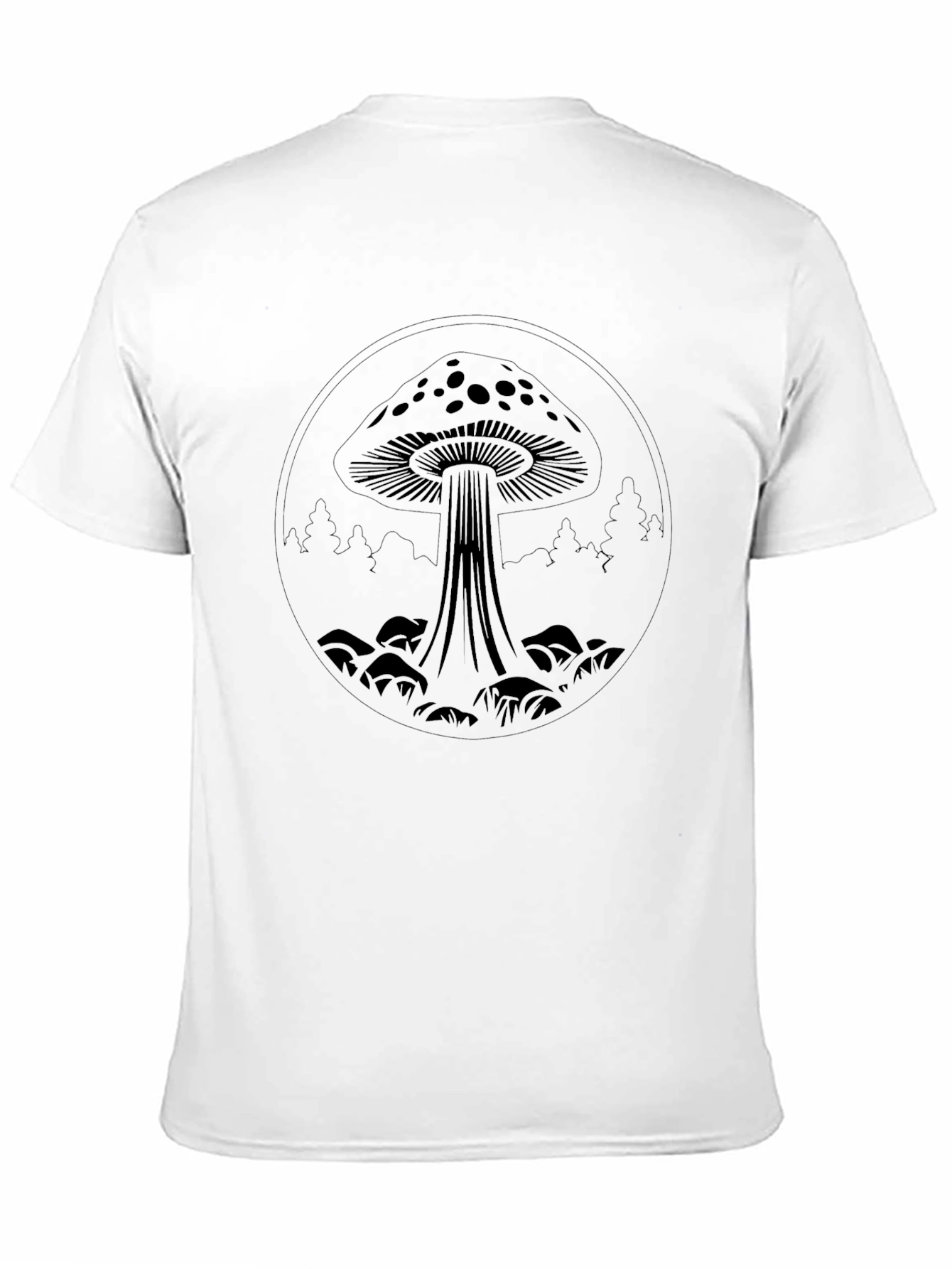Black Mushroom Graphic Tee - Black Cotton Blend view 11