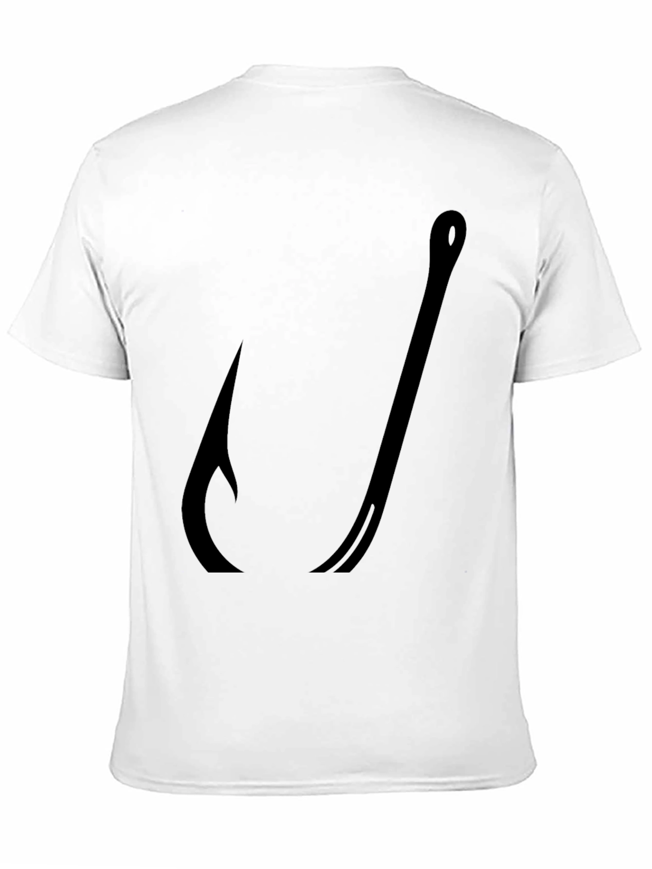 Black Fishing Hook Graphic Tee - Black Cotton T-Shirt view 11