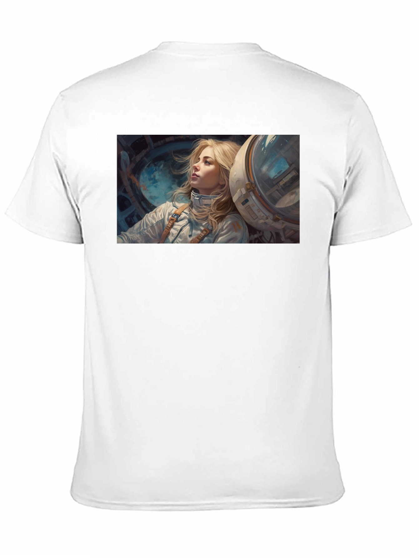 Black Astronaut Girl Graphic Tee - Unisex Black T-Shirt view 11