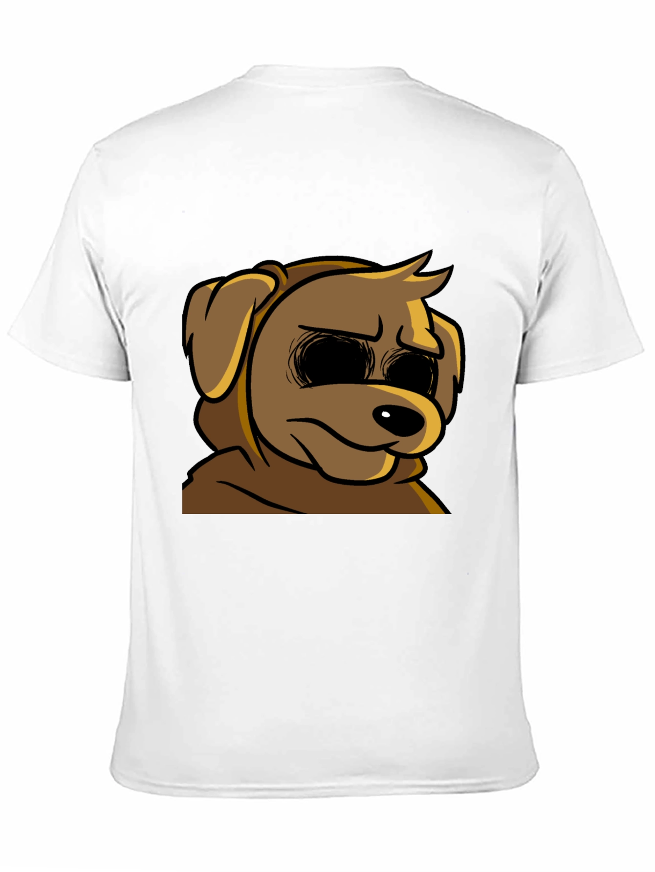 Black Cartoon Dog Graphic T-Shirt - Soft Black Tee view 11