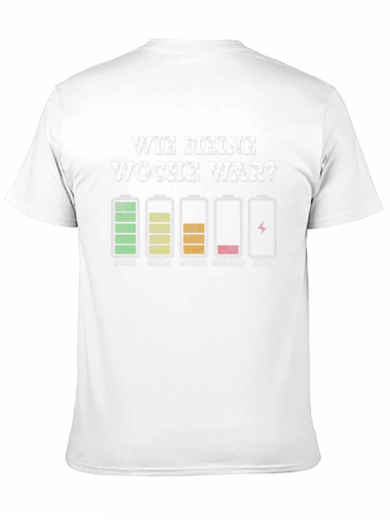 Black Funny Week Battery T-Shirt - German Humor Tee view 11