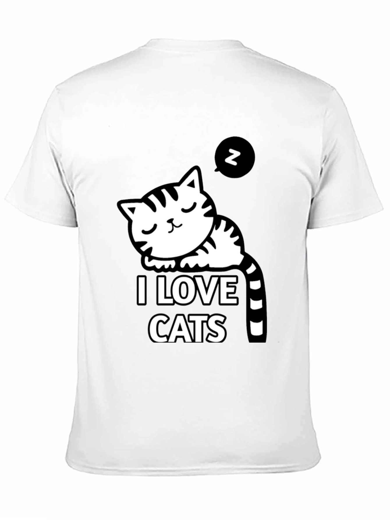 Black I Love Cats Black Graphic T-Shirt view 11