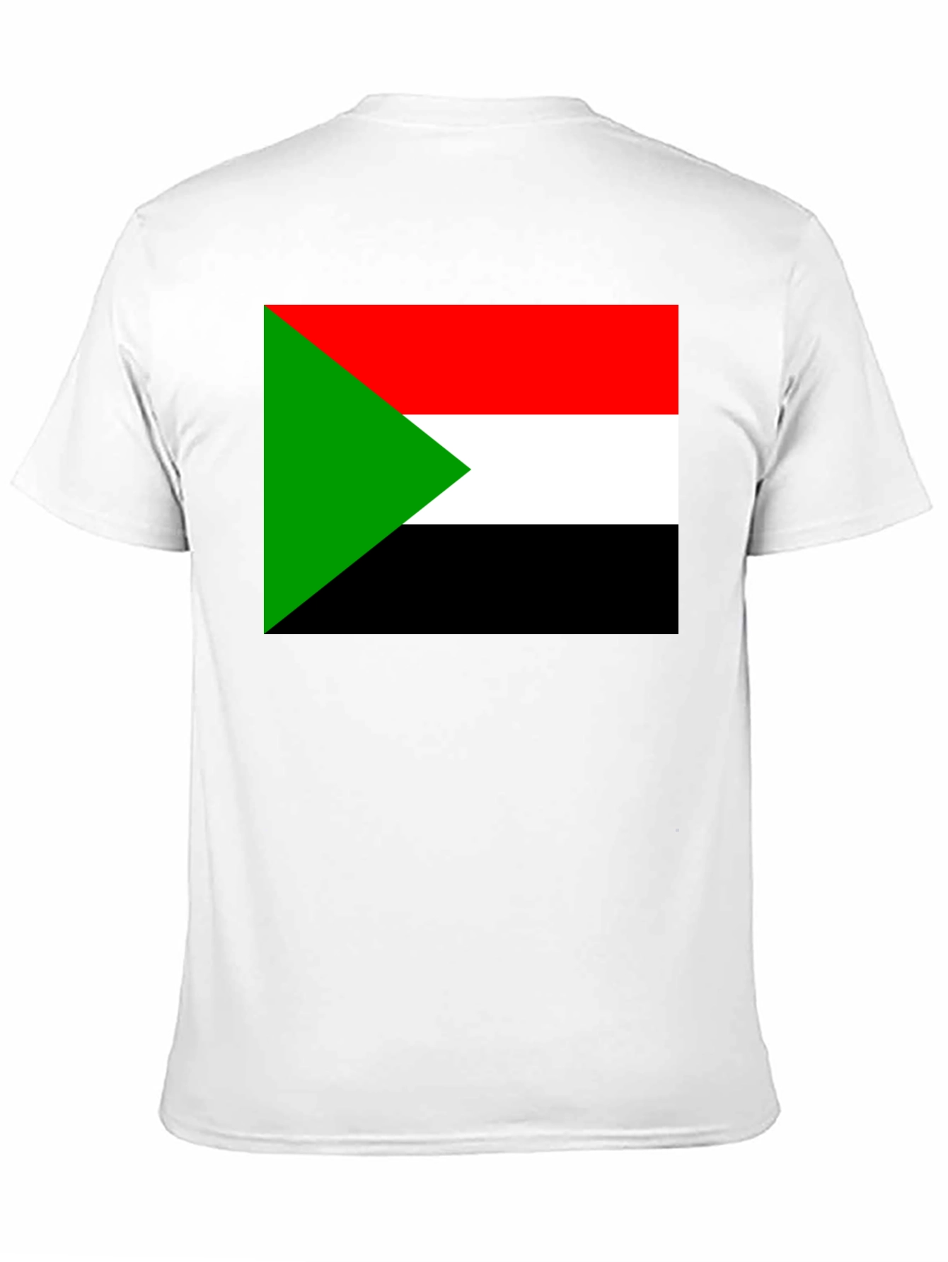 Black Sudan Flag T-Shirt - Black Cotton Tee view 11