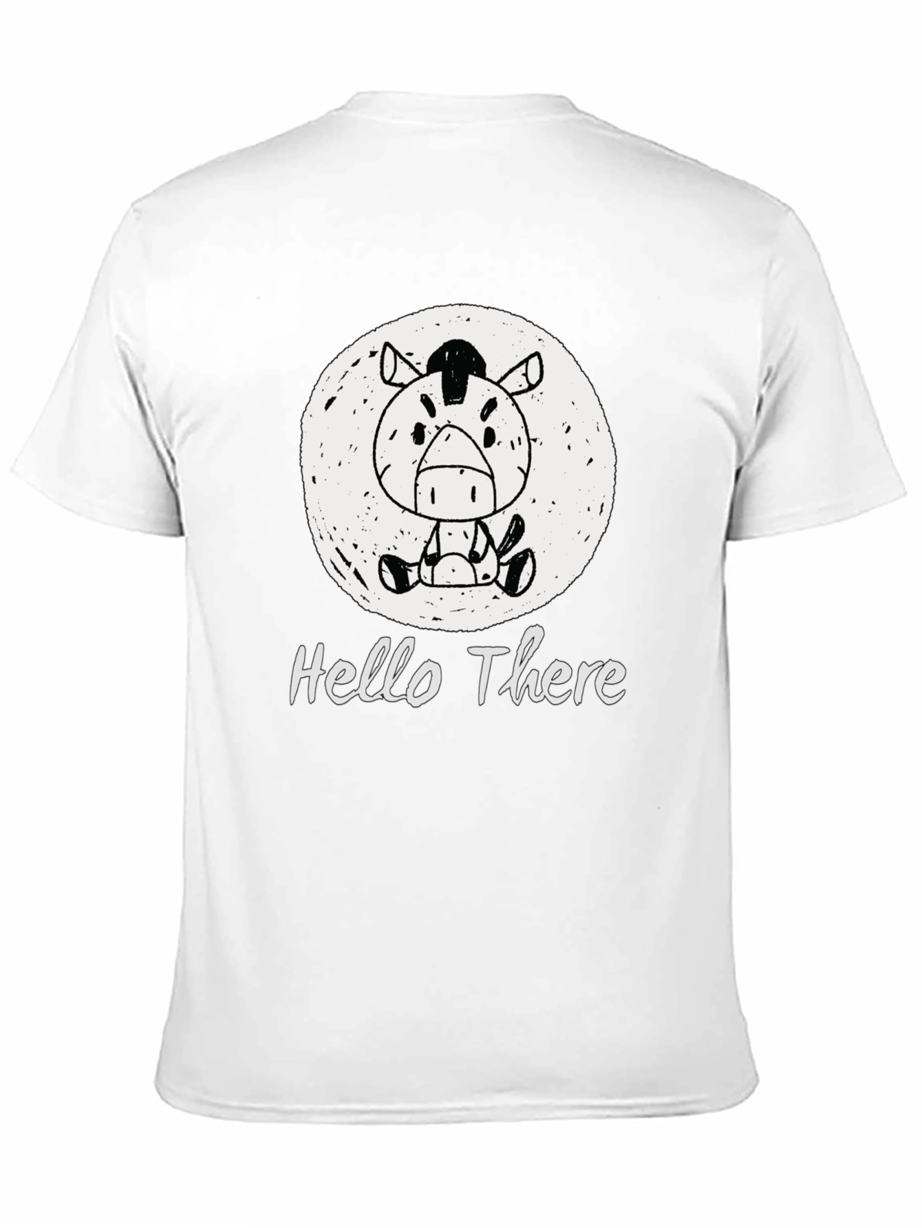 Black Hello There Zebra Graphic Tee - Unisex Black T-Shirt view 11