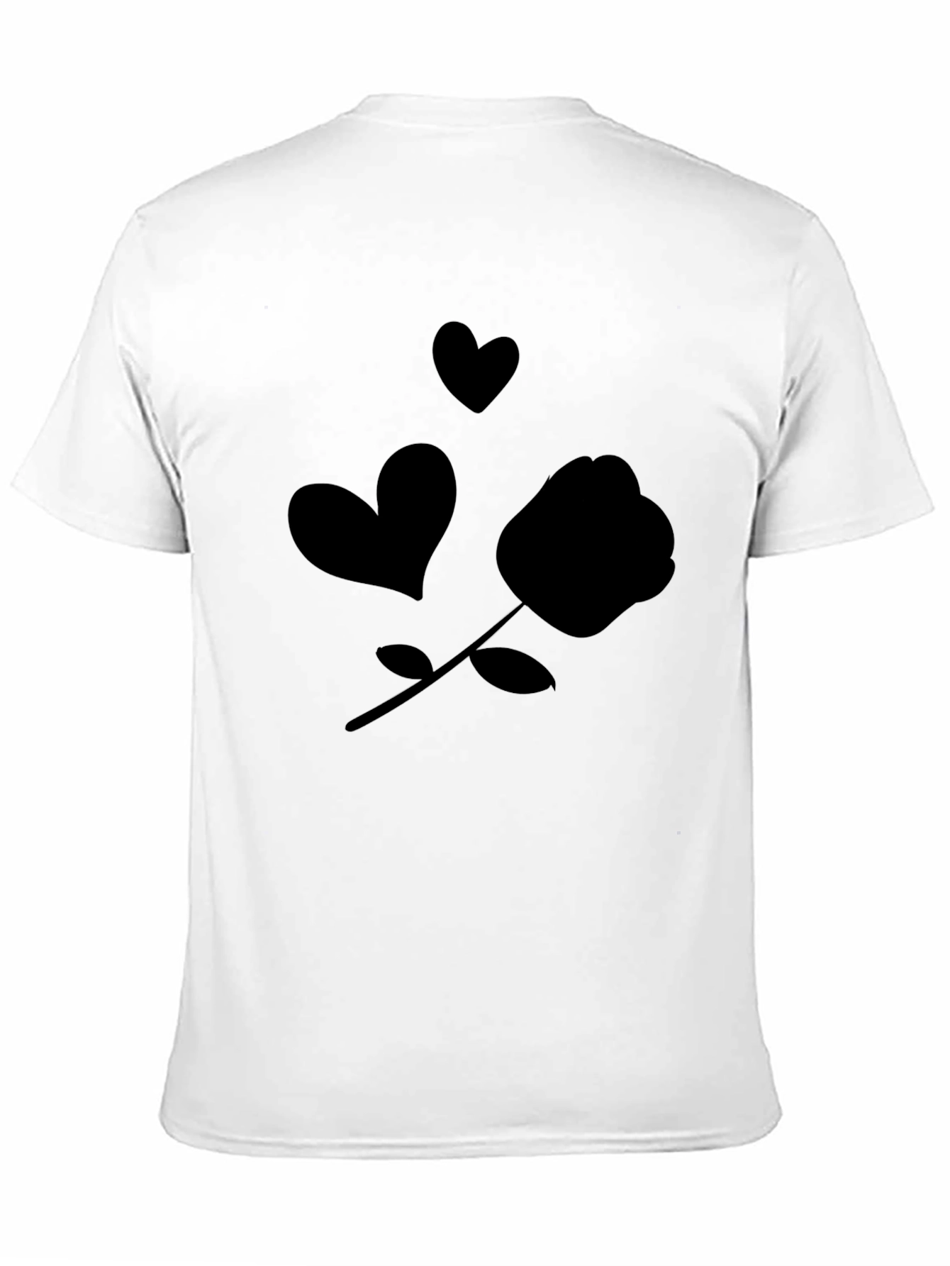 Black Rose & Hearts Graphic Black T-Shirt view 11