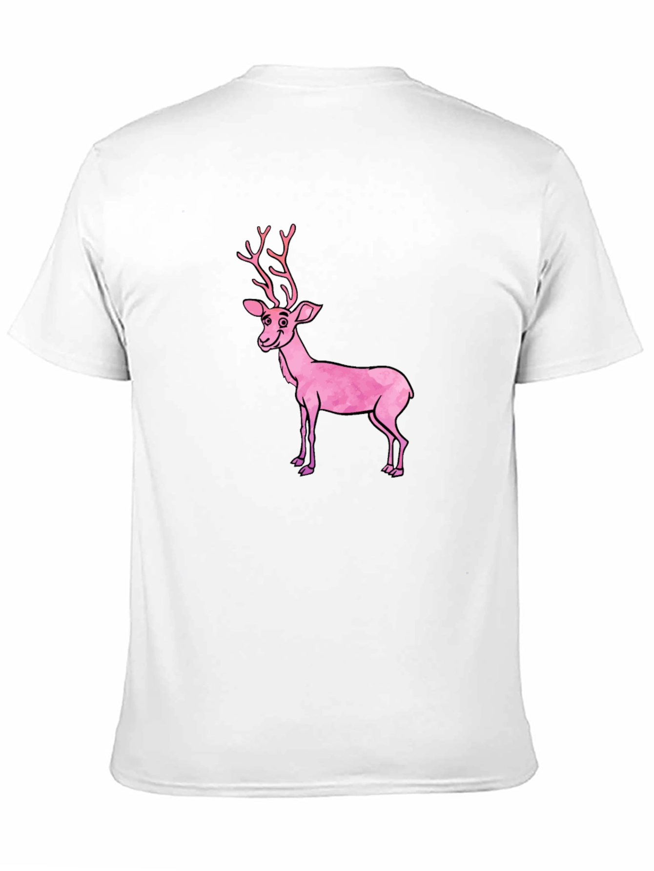 Black Black T-Shirt with Pink Deer Graphic view 11