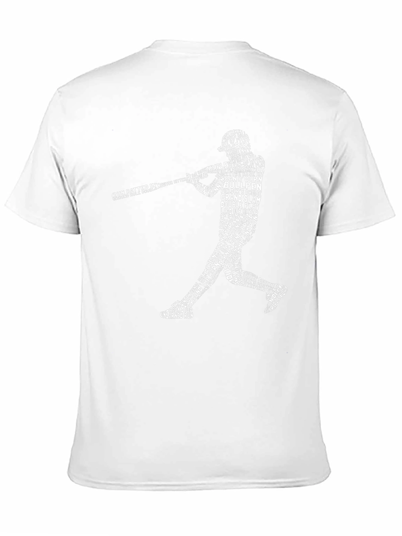 Black Baseball Word Art T-Shirt - Batter Silhouette Tee view 11