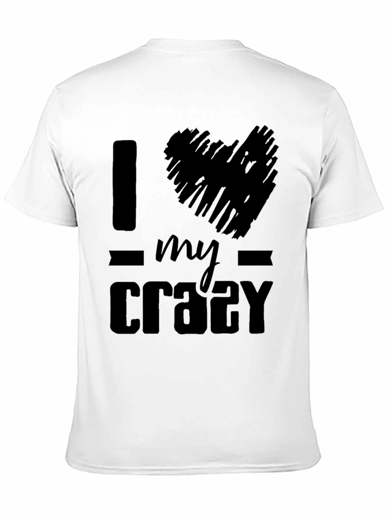 Black I Heart My Crazy T-Shirt - Black Graphic Tee view 11