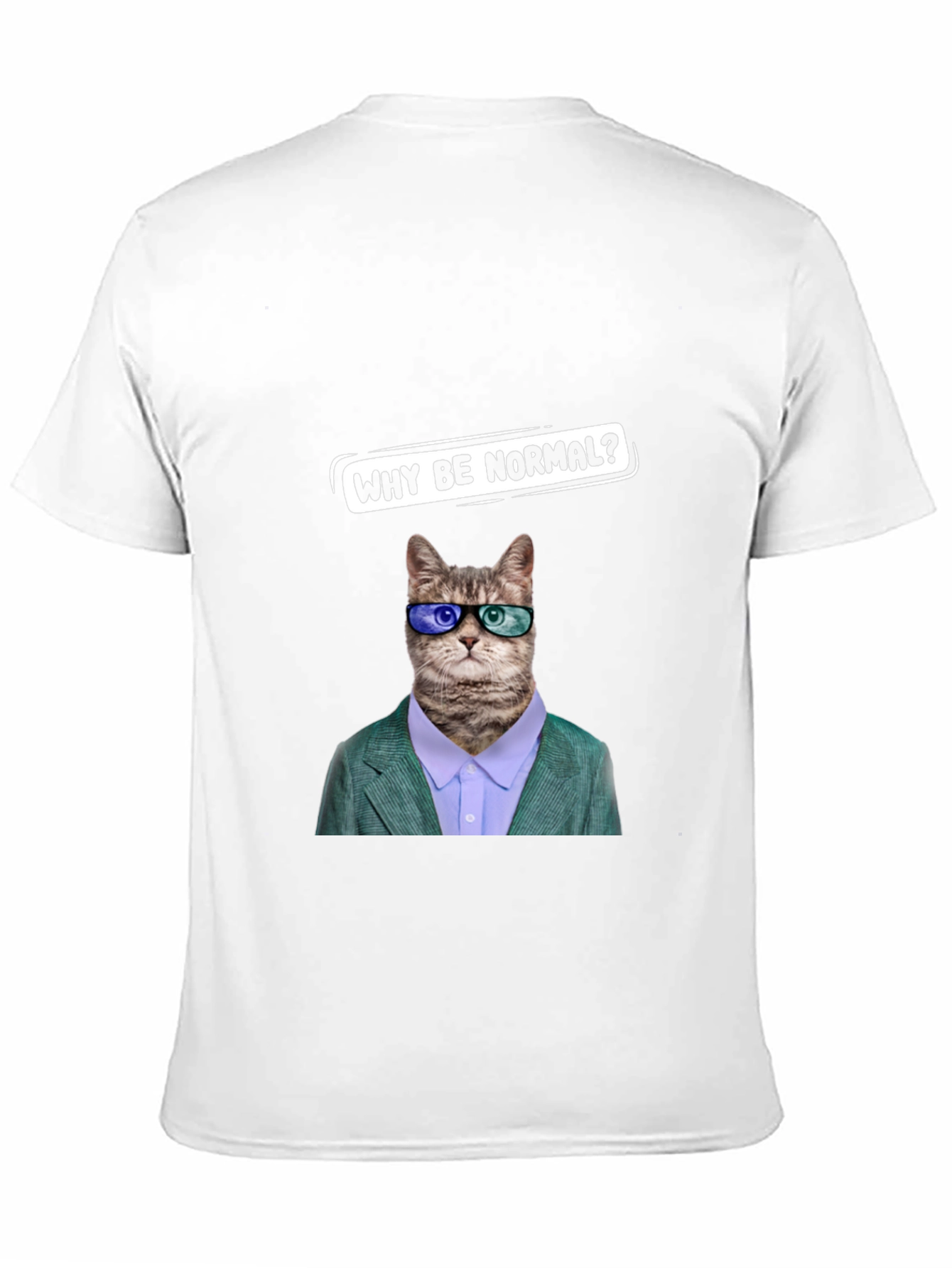 Black Funny Cat T-Shirt - Why Be Normal? view 11
