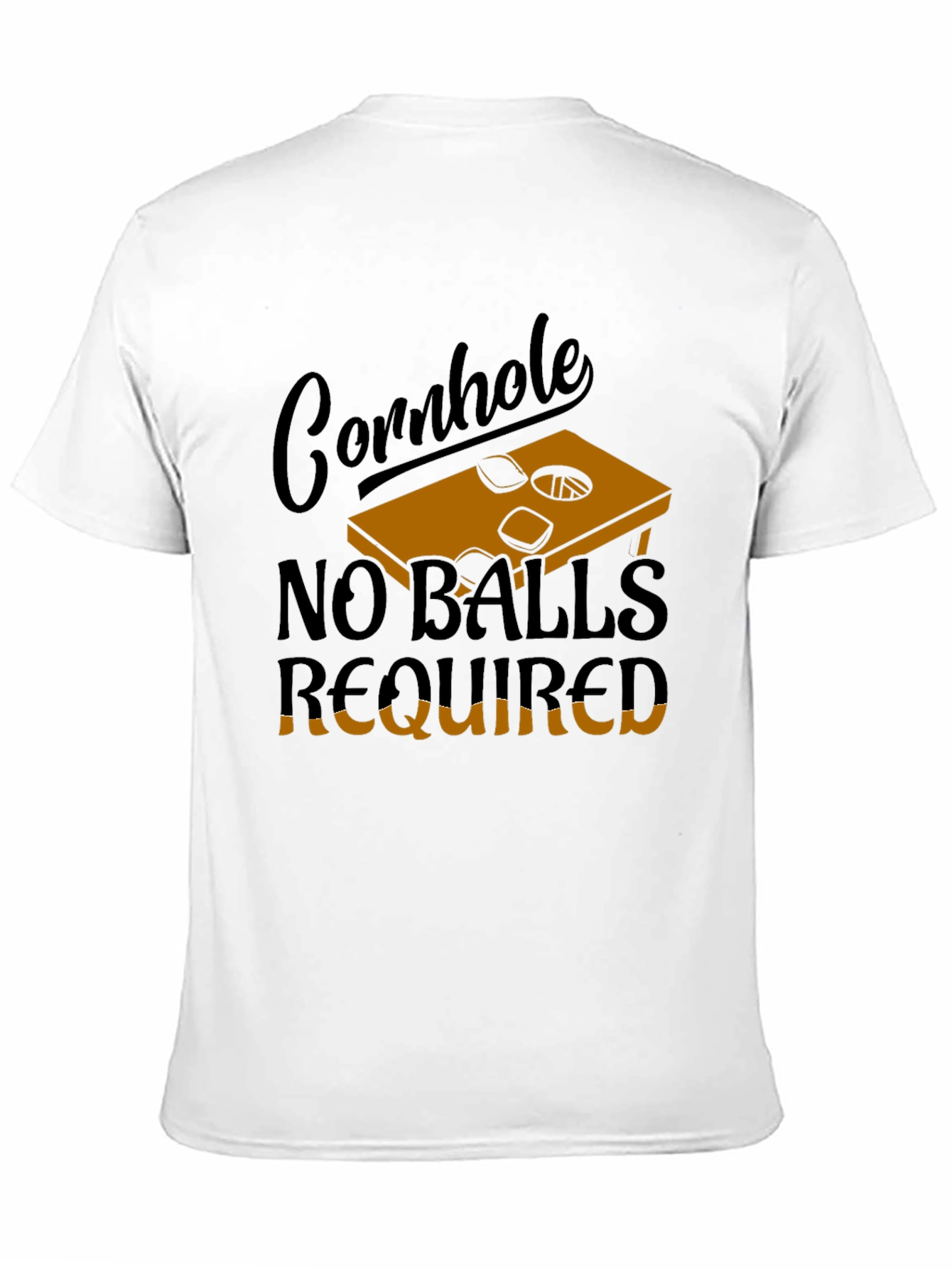Black Cornhole No Balls Required Graphic Tee view 11