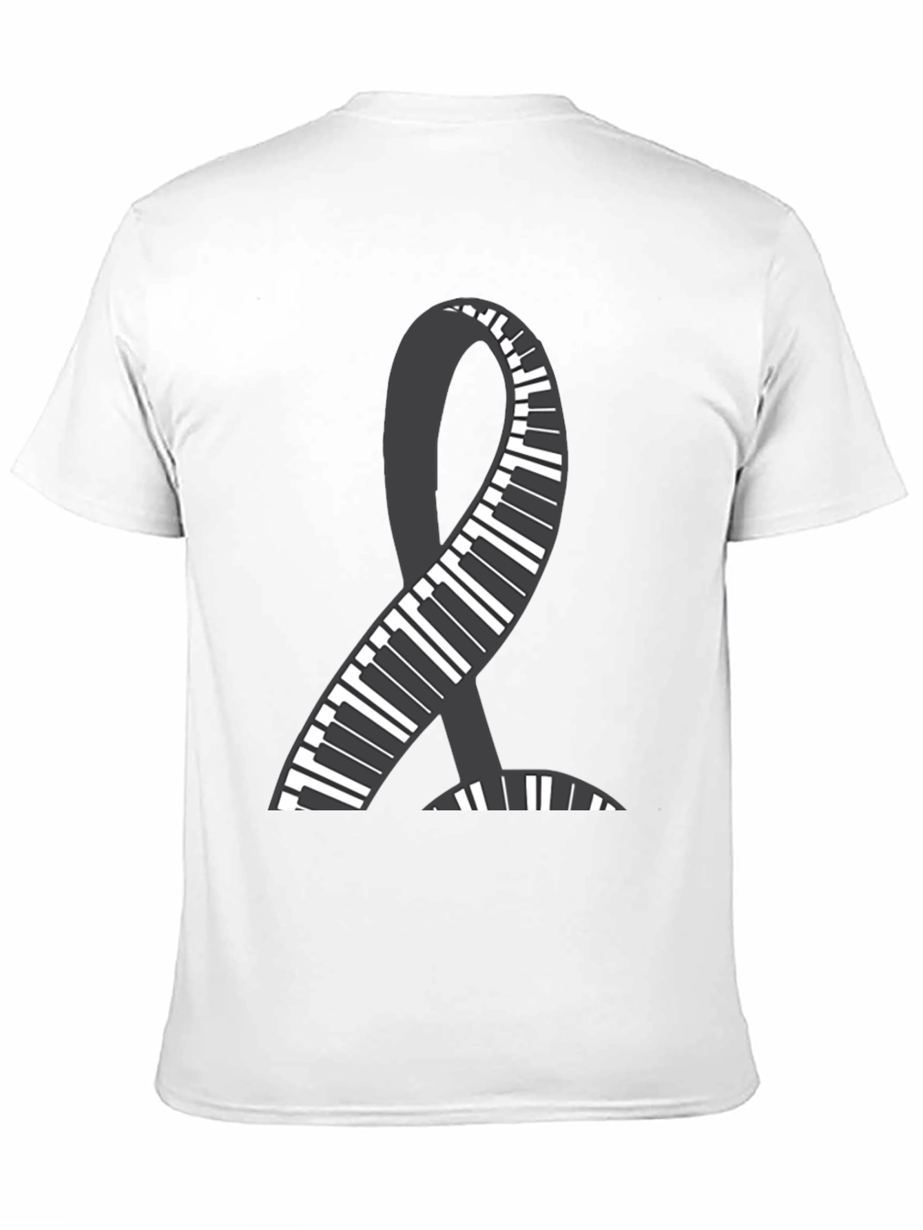 Black Piano Ribbon Graphic Tee - Music Lover Shirt view 11