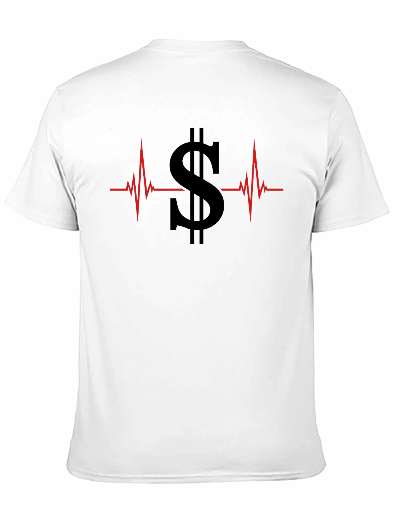 Black Money Heartbeat Graphic Tee - Black Cotton T-Shirt view 11