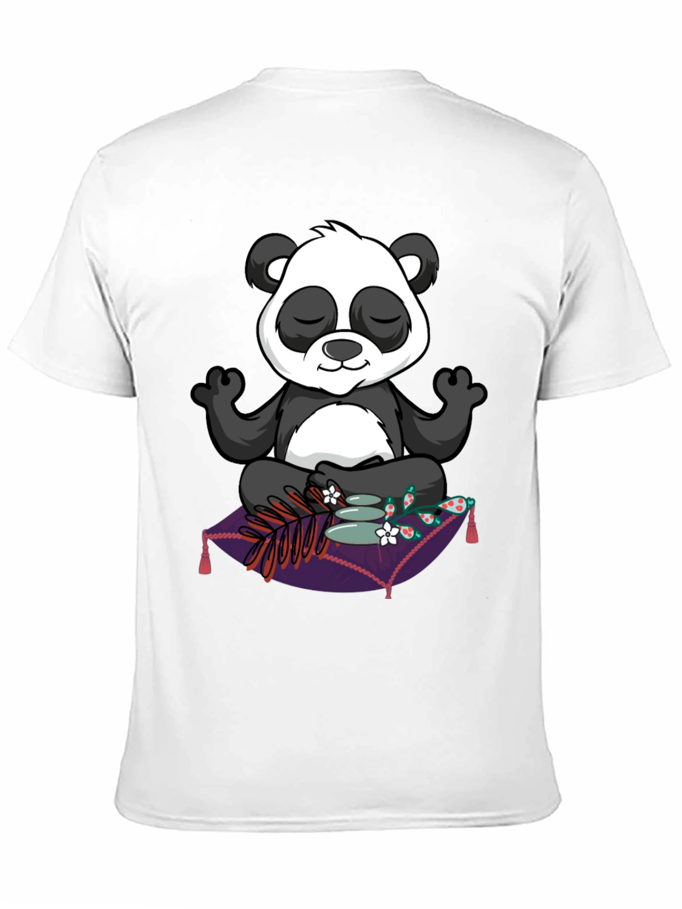 Black Zen Panda T-Shirt: Meditating Panda Design view 11