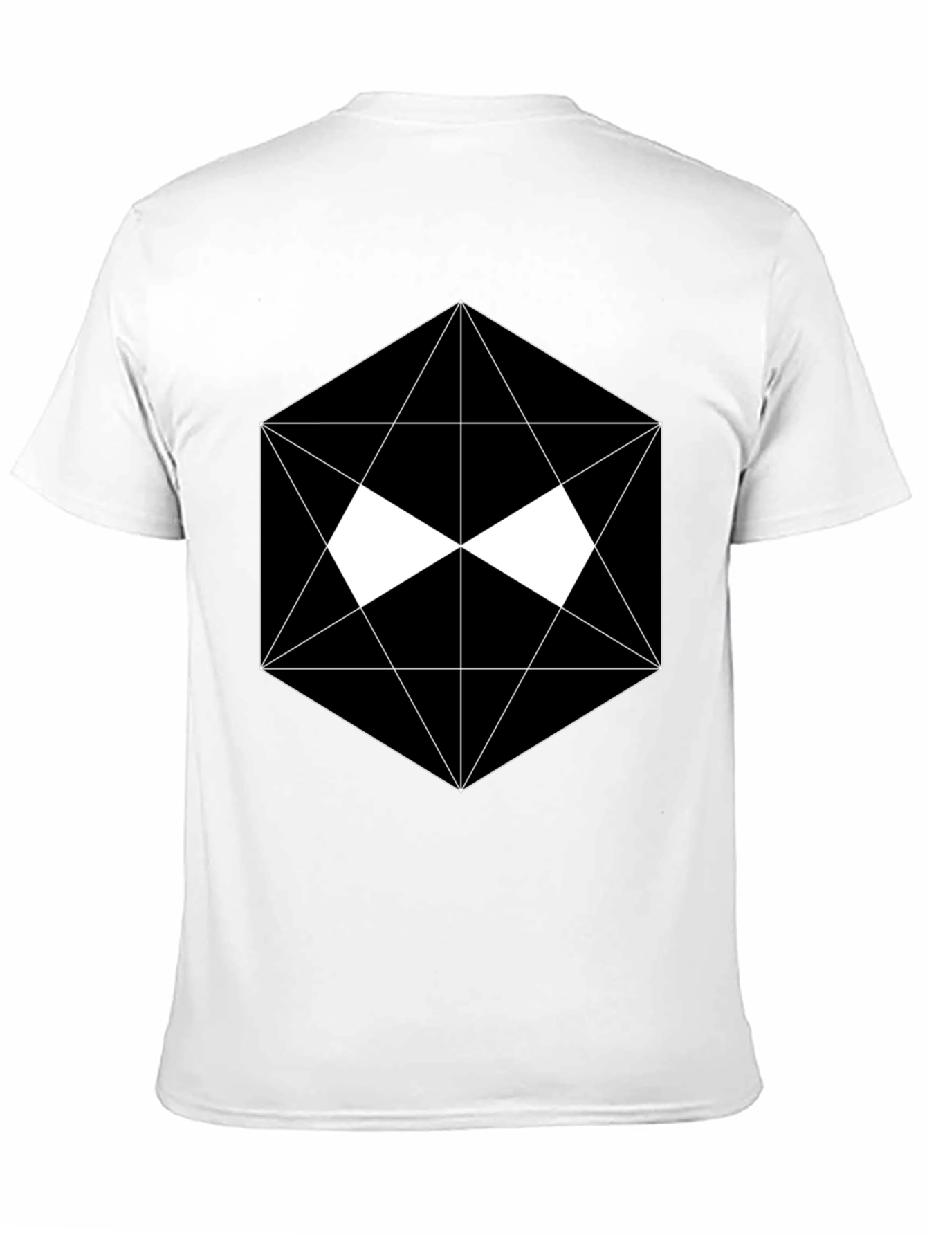 Black Geometric Graphic Black T-Shirt view 11