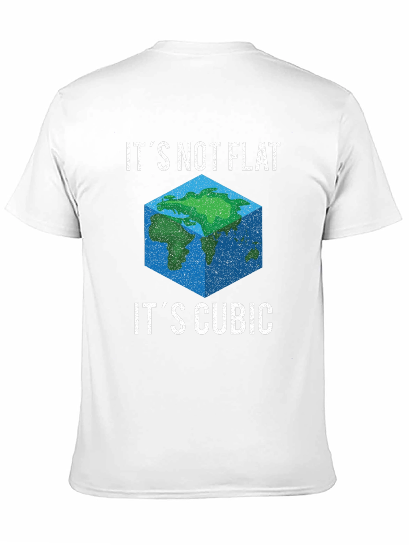 Black Cubic Earth Funny Graphic T-Shirt view 11