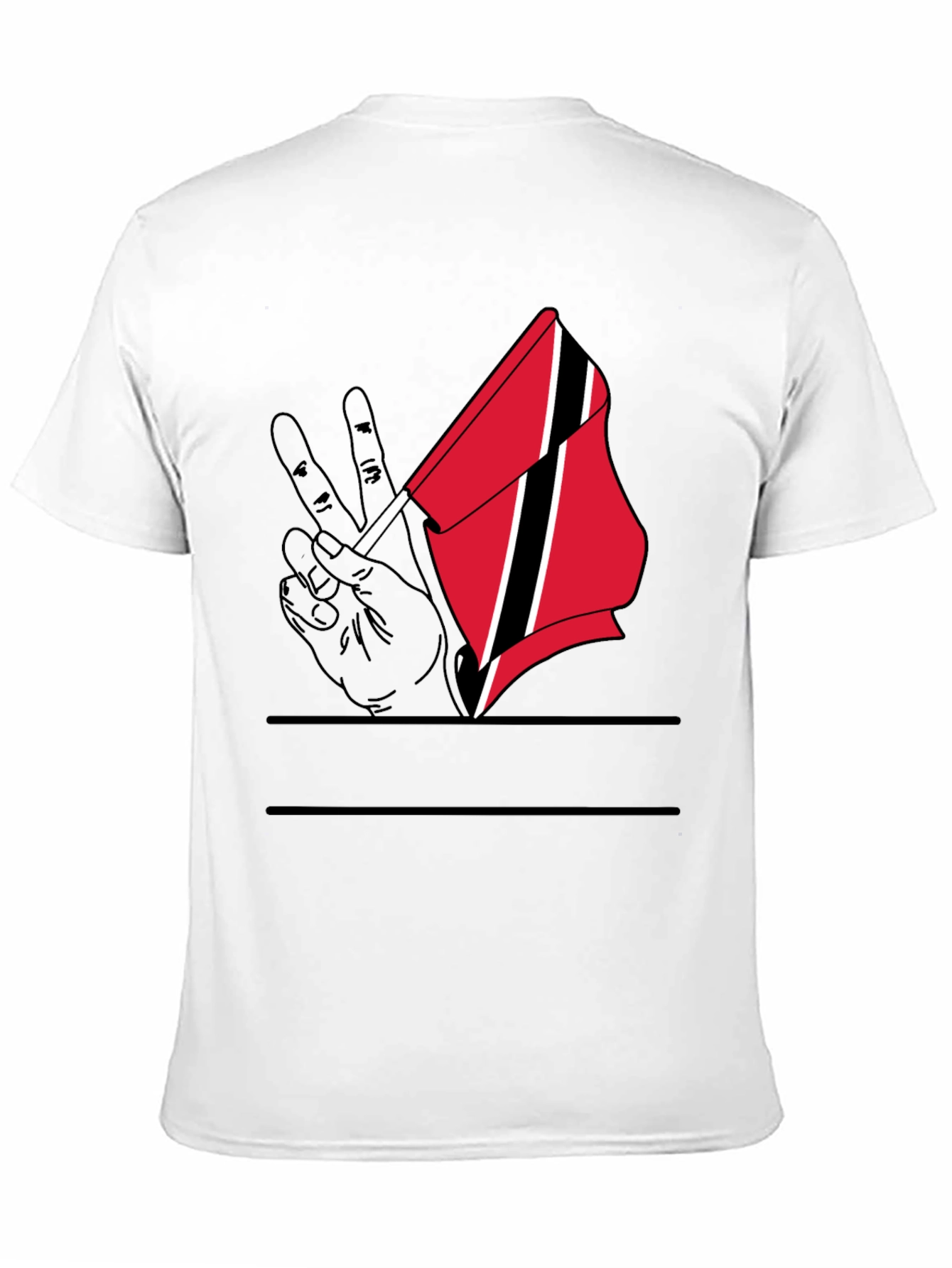 Black Trinidad and Tobago Peace Flag T-Shirt view 11