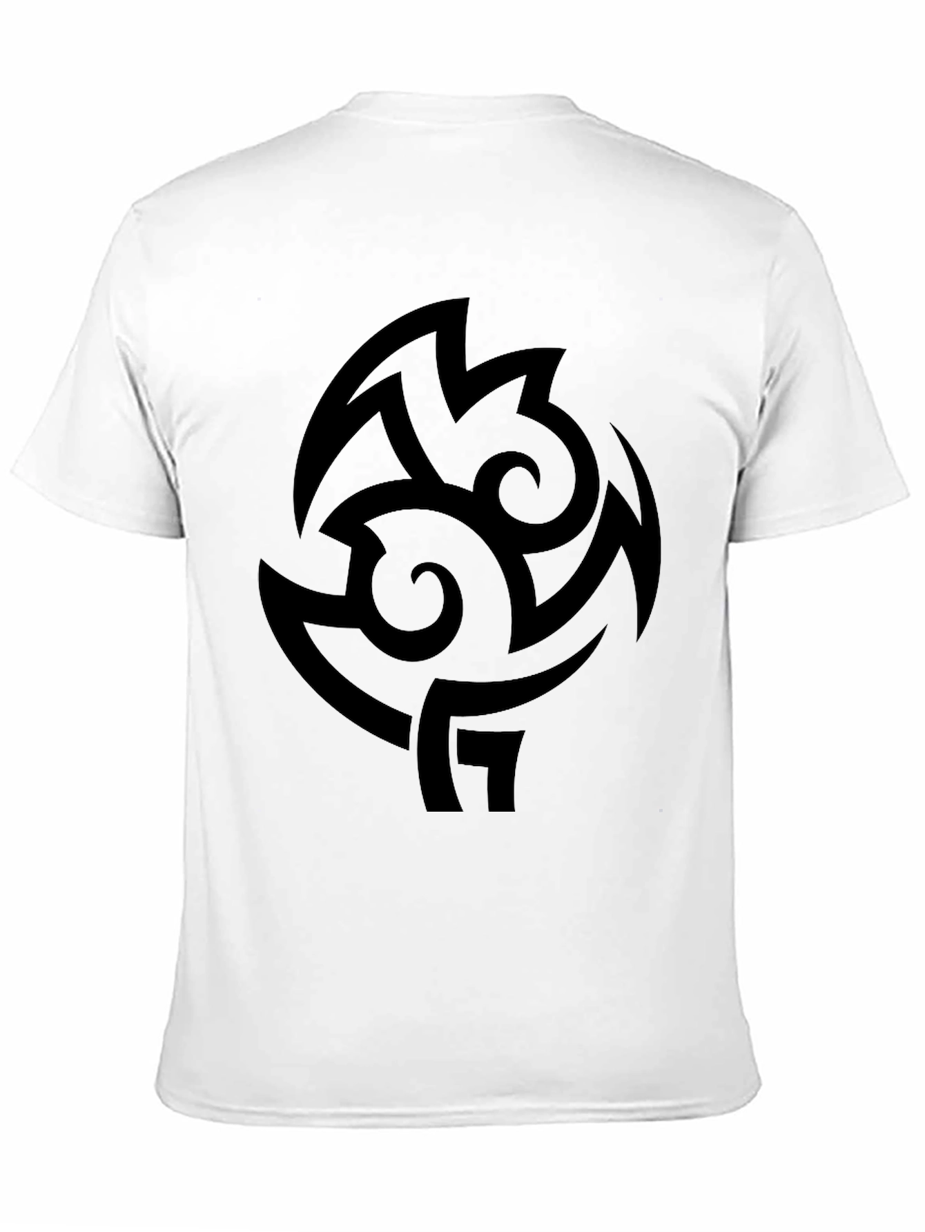 Black Men's Black Graphic Tee - Tribal Design Casual Top view 11