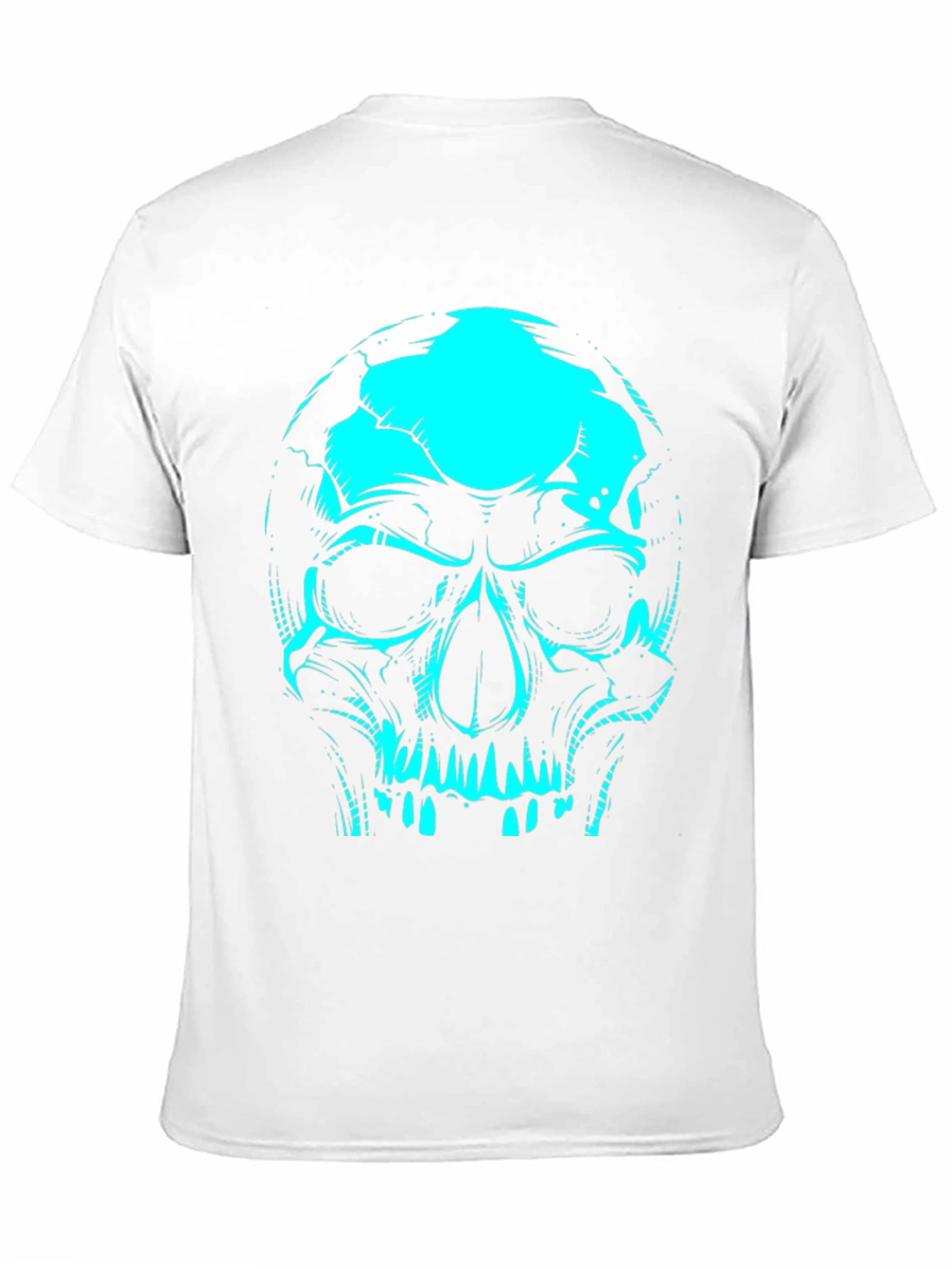 Black Skull Graphic Tee - Black Cotton T-Shirt view 11