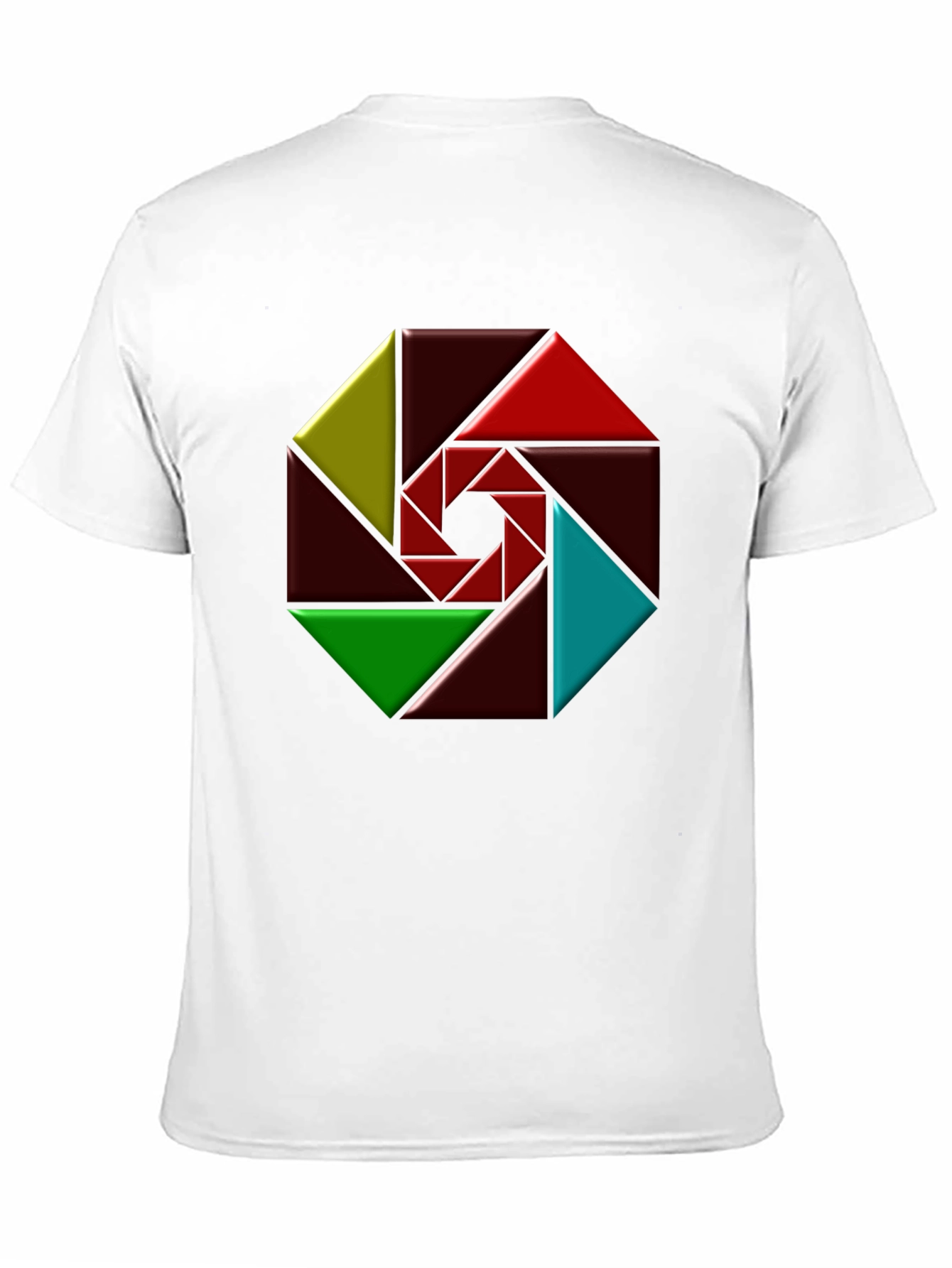 Black Geometric Design Black T-Shirt view 11