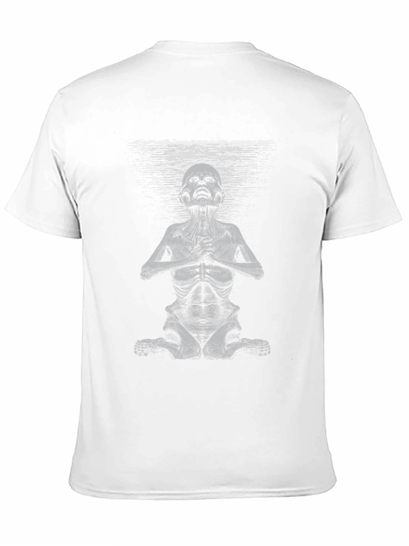 Black Meditating Skeleton Graphic Tee - Unisex Black T-Shirt view 11
