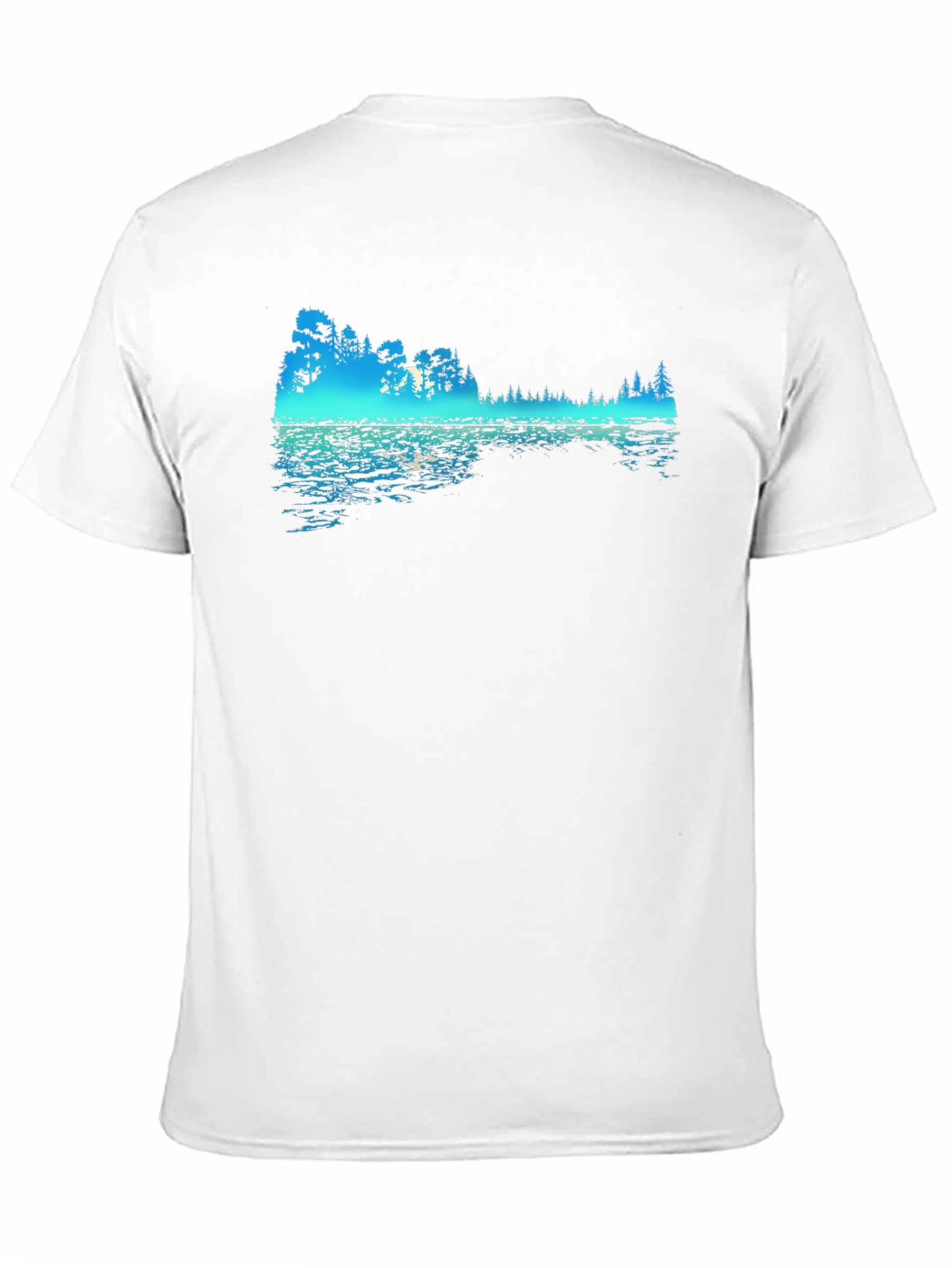 Black Nature Reflection Graphic Black T-Shirt view 11