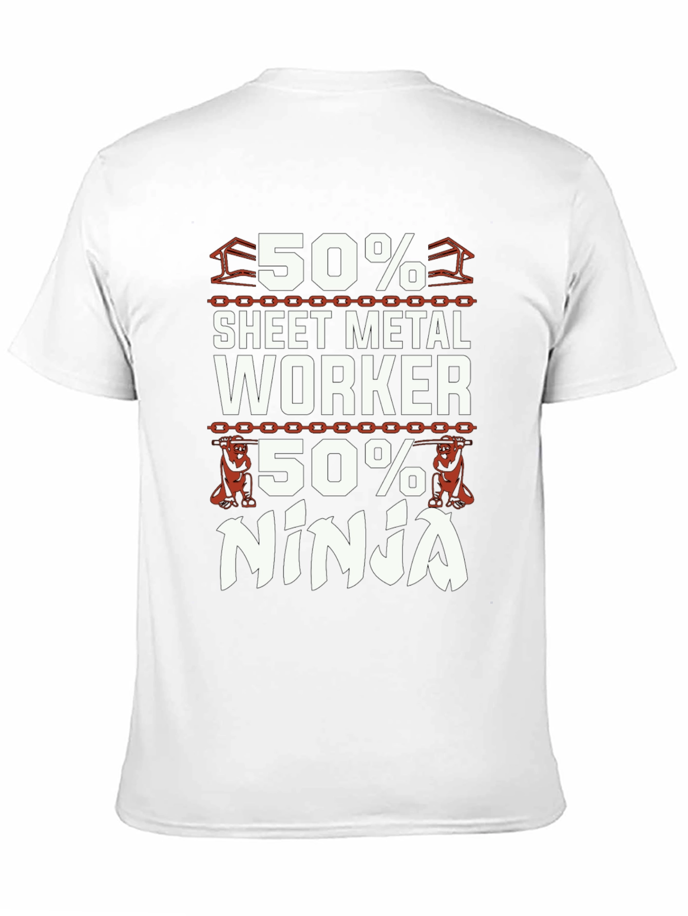 Black Sheet Metal Worker Ninja T-Shirt - Black Cotton Blend view 11