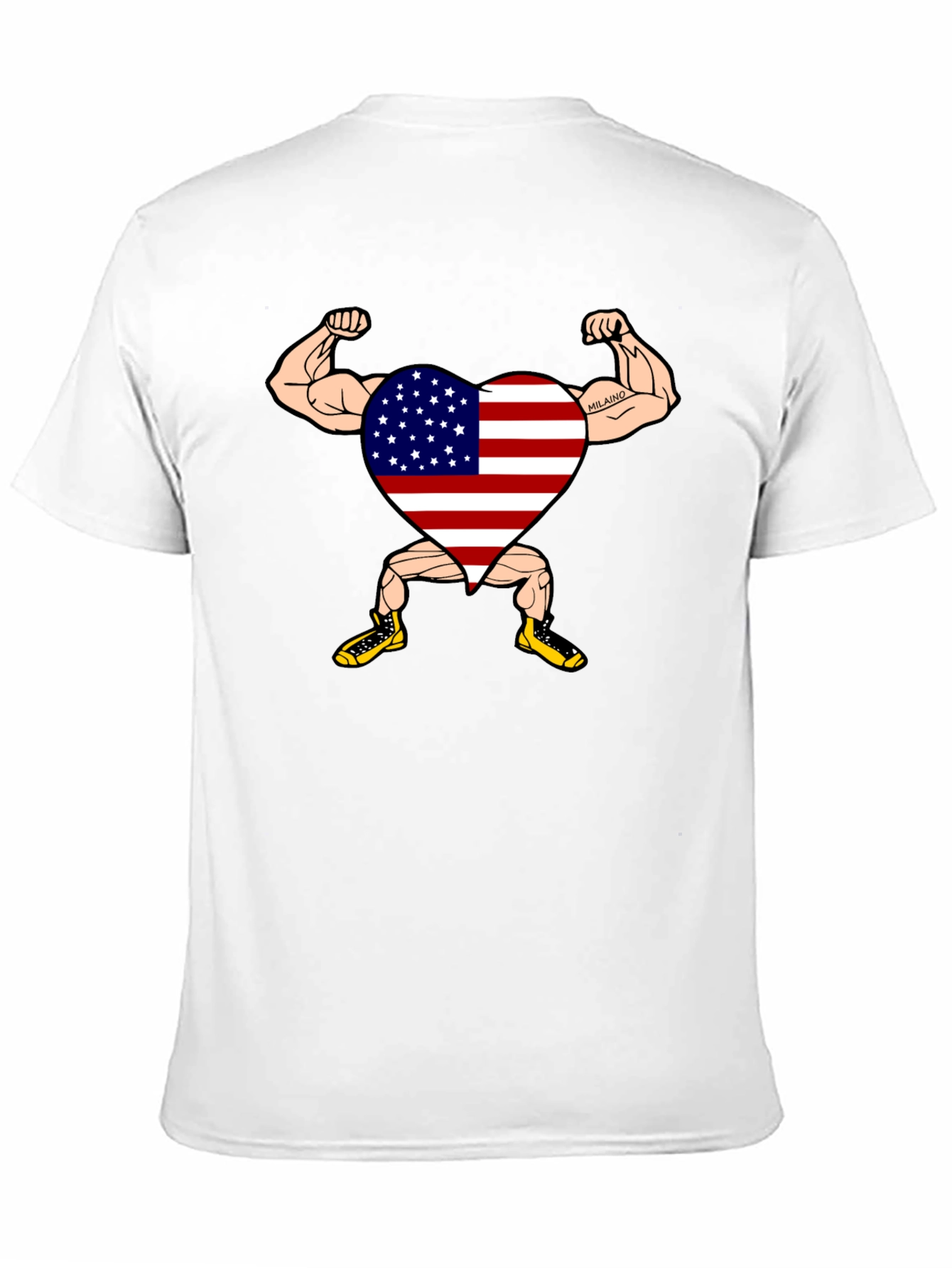 Black Patriotic Muscle Heart Graphic Tee view 11