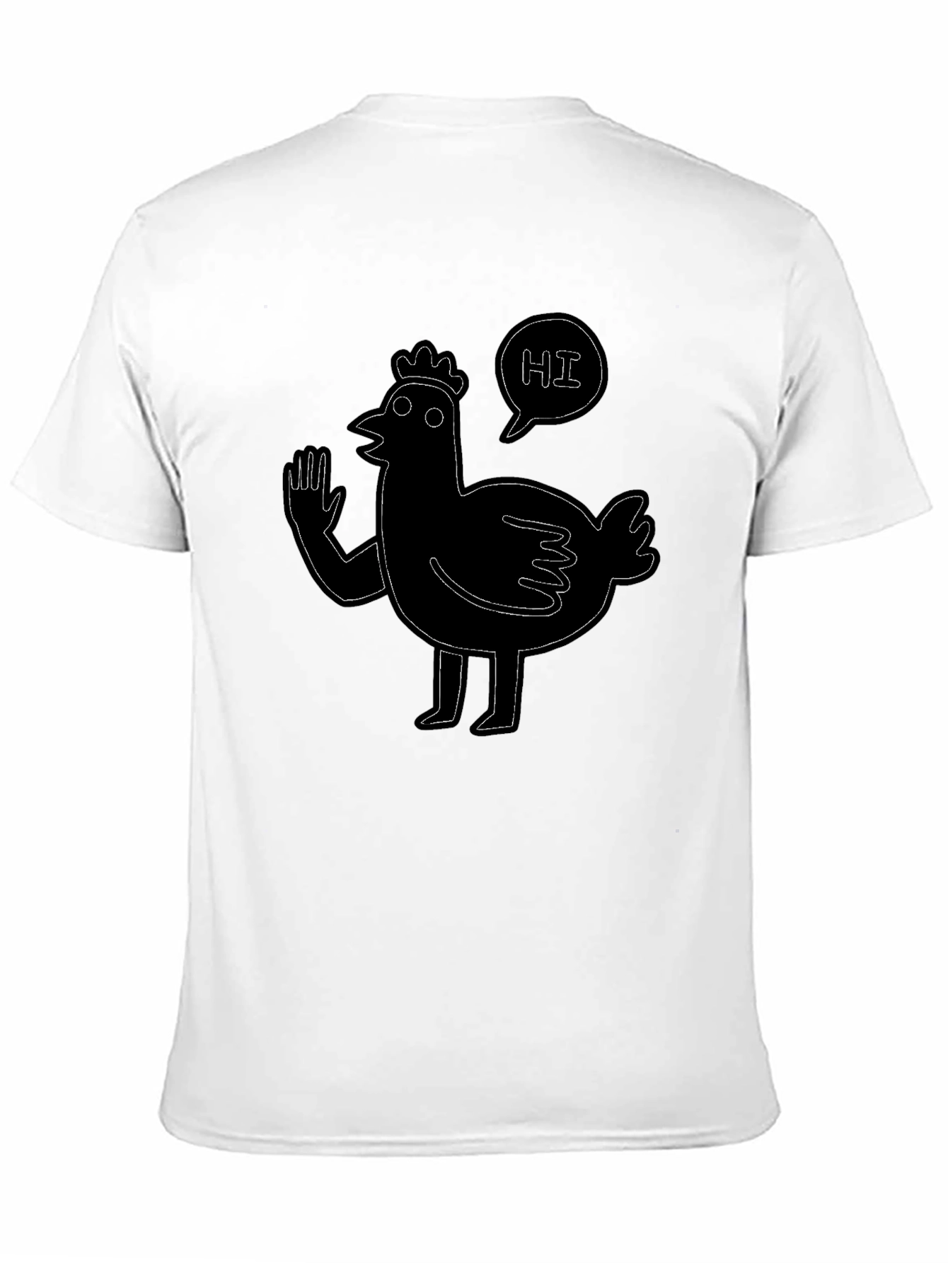 Black Funny Chicken Hi Graphic Black T-Shirt view 11