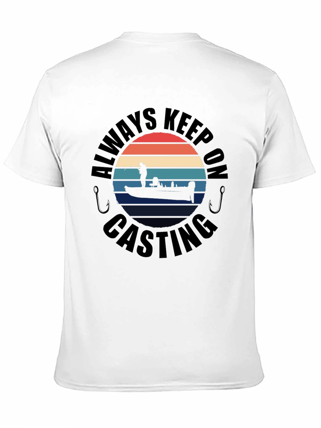 Black Always Keep On Casting Fishing T-Shirt view 11