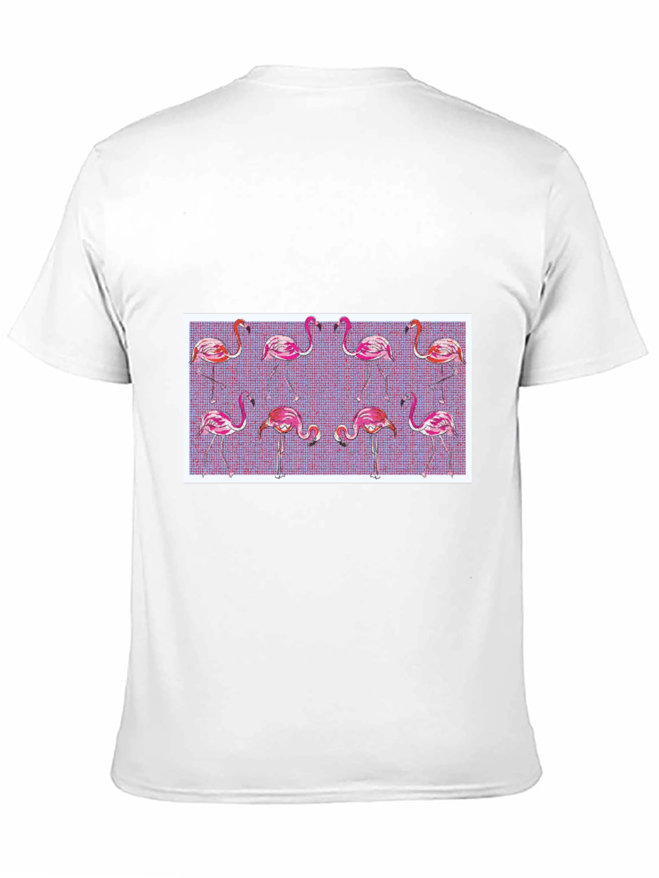 Black Flamingo Pattern Black T-Shirt view 11
