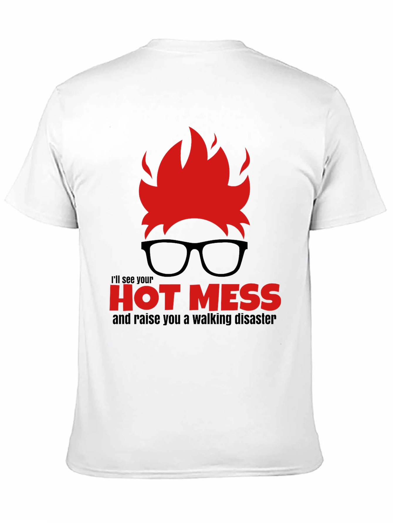 Black Hot Mess Walking Disaster T-Shirt - Novelty Graphic Tee view 11