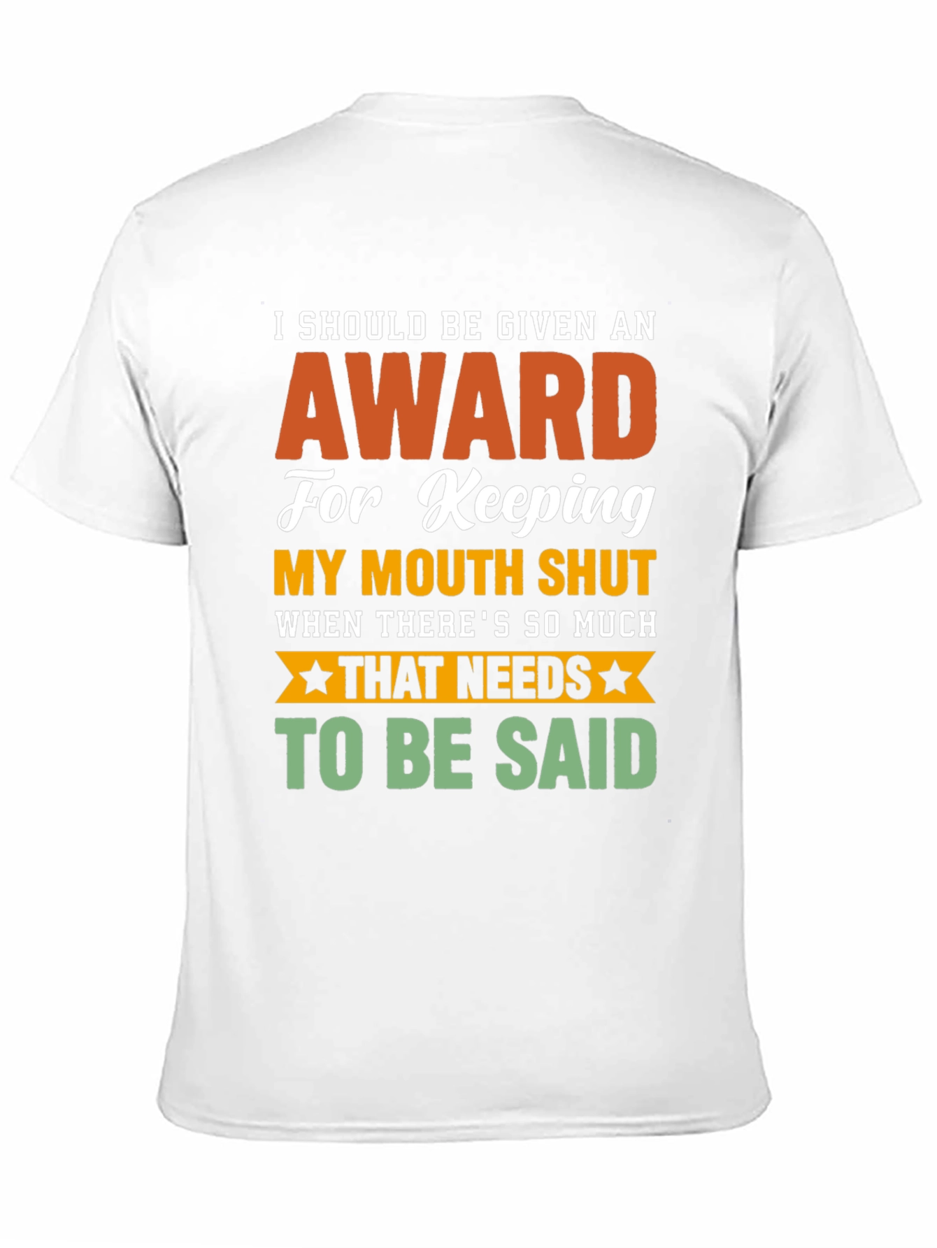 Funny Award Keeping Mouth Shut Graphic T-Shirt - 11