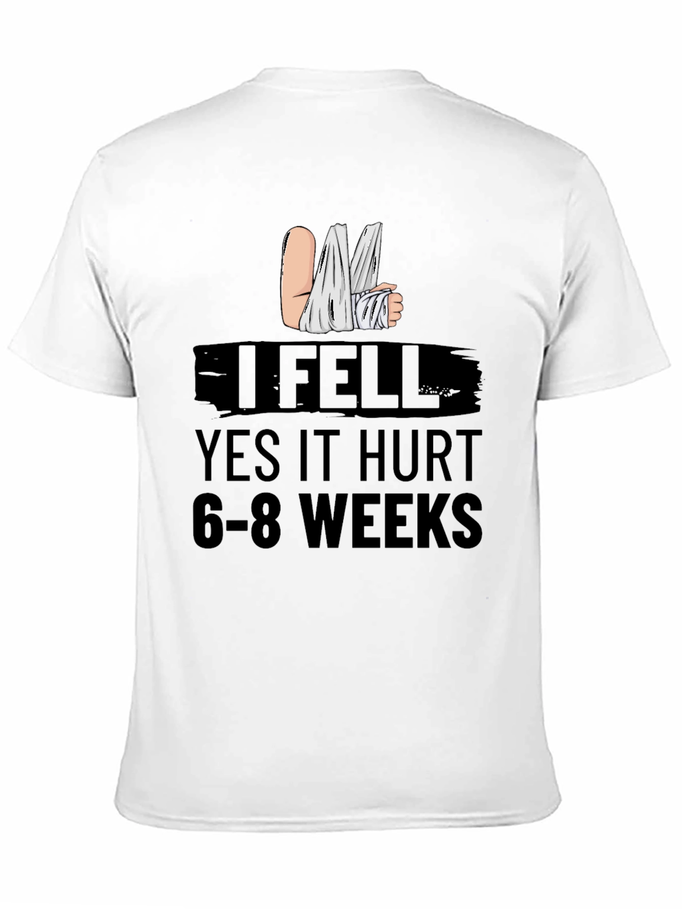 Black I Fell Graphic Tee - Funny Injury Recovery Shirt view 11