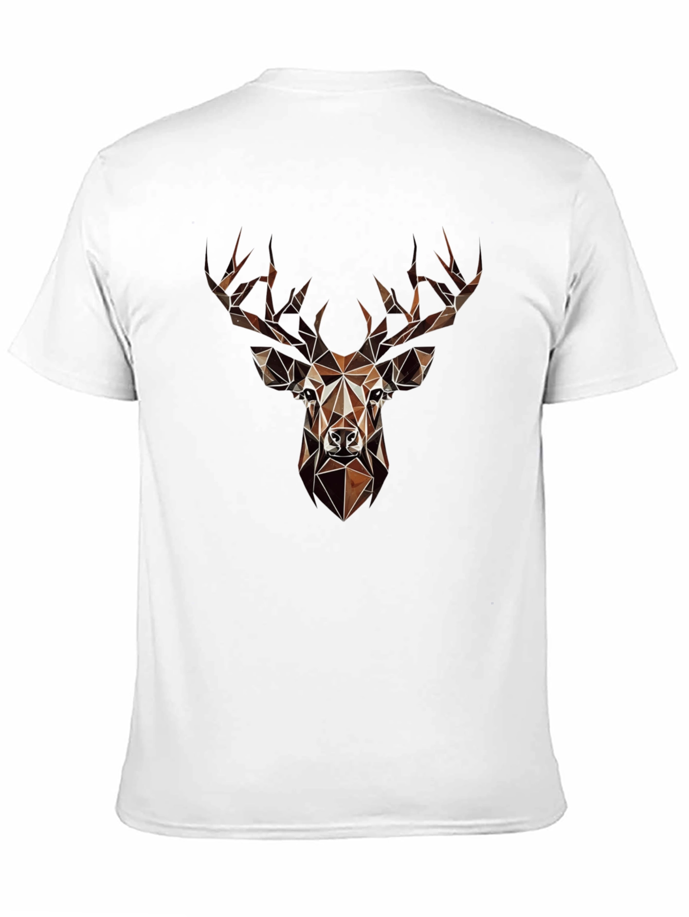 Black Geometric Deer Graphic Tee - Modern Animal Print Shirt view 11