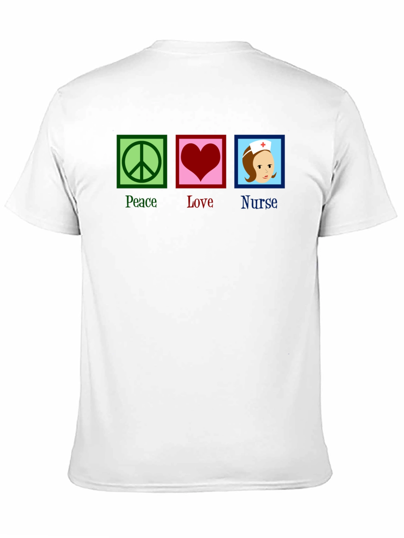 Black Peace Love Nurse T-Shirt - Black Cotton Tee view 11