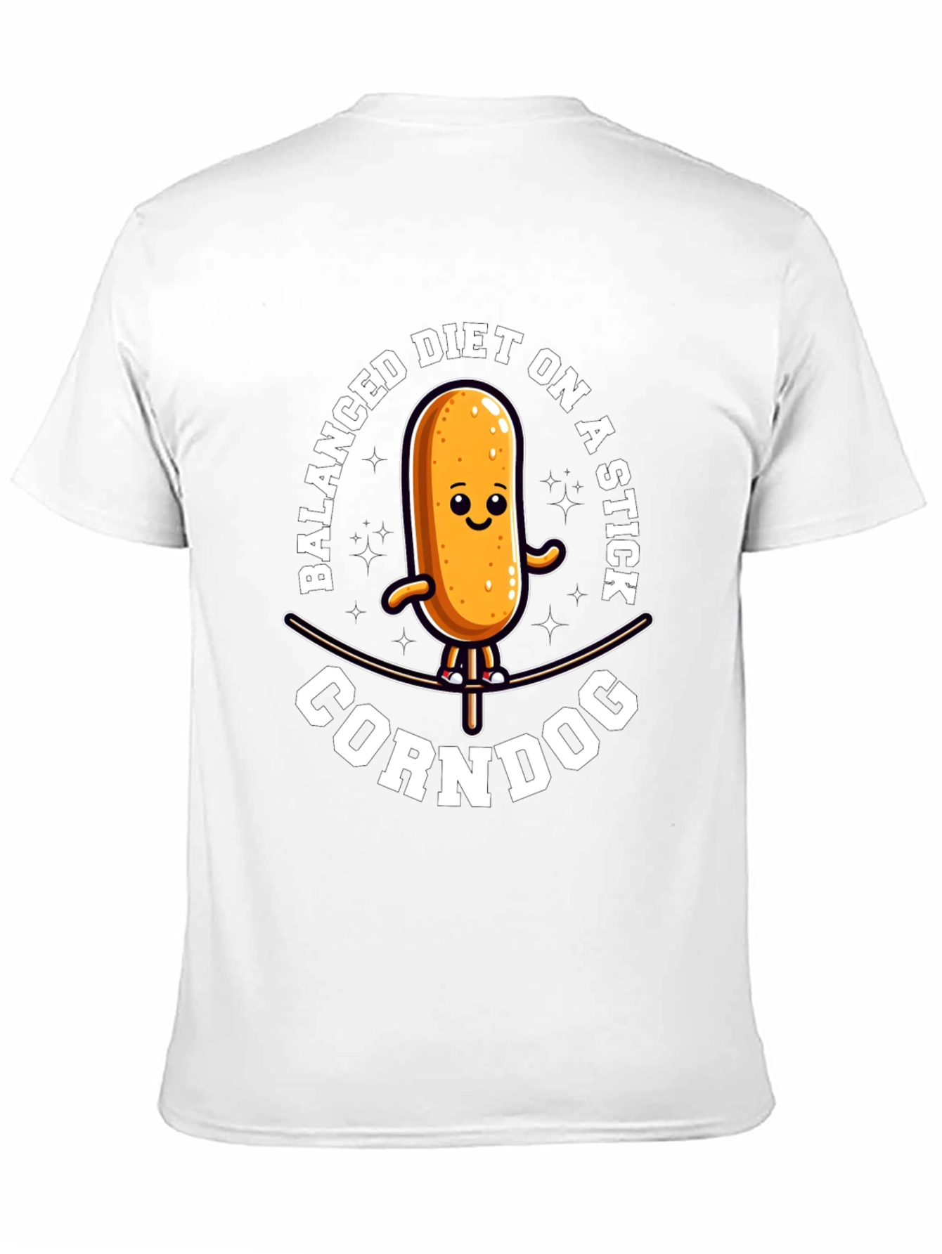 Black Funny Balanced Diet Corn Dog Graphic Tee view 11
