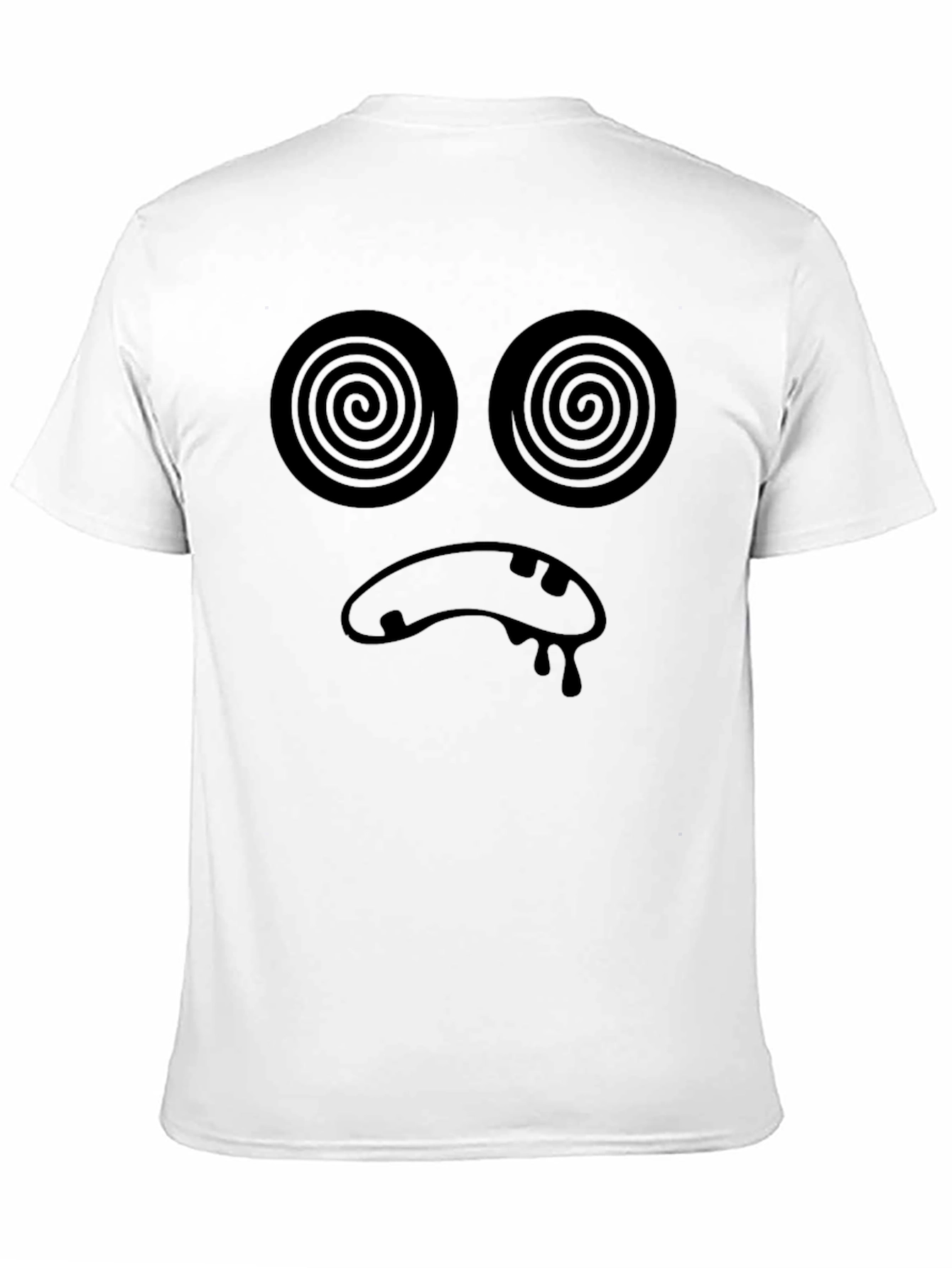 Black Hypnotic Face Graphic T-Shirt - Black Crew Neck view 11
