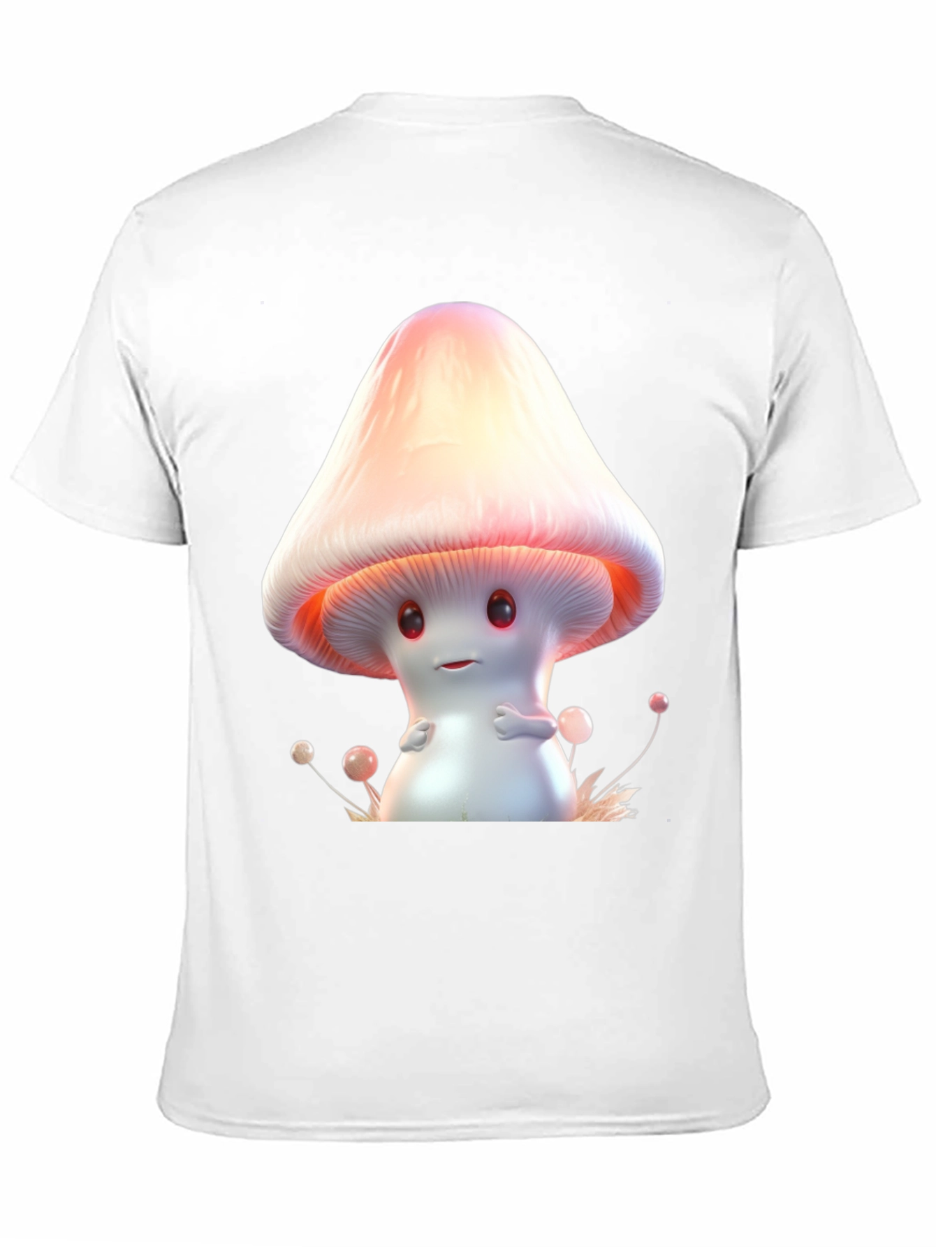 Black Cute Mushroom Graphic Tee - Unisex Black T-Shirt view 11