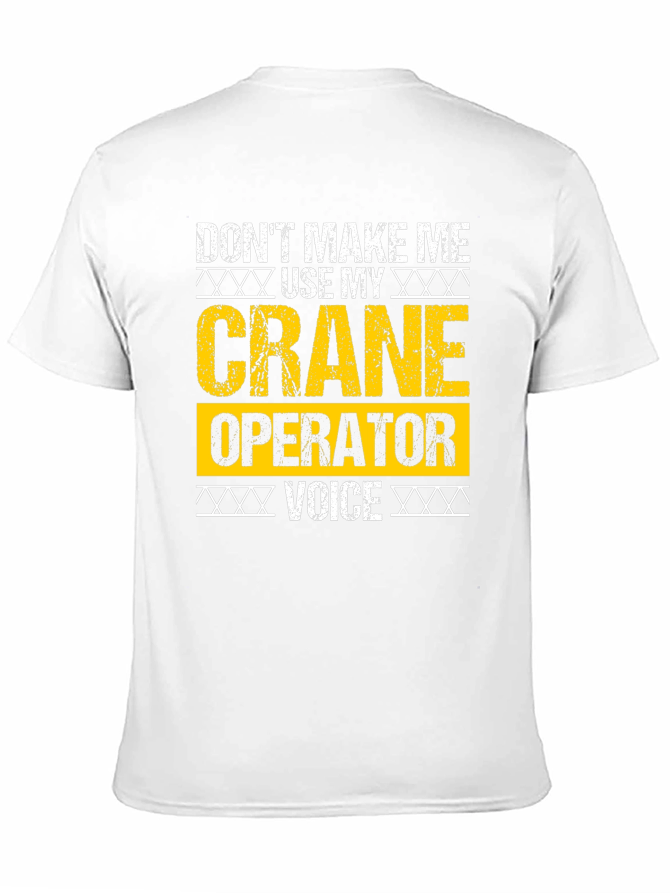 Black Crane Operator T-Shirt - Funny Voice Warning view 11