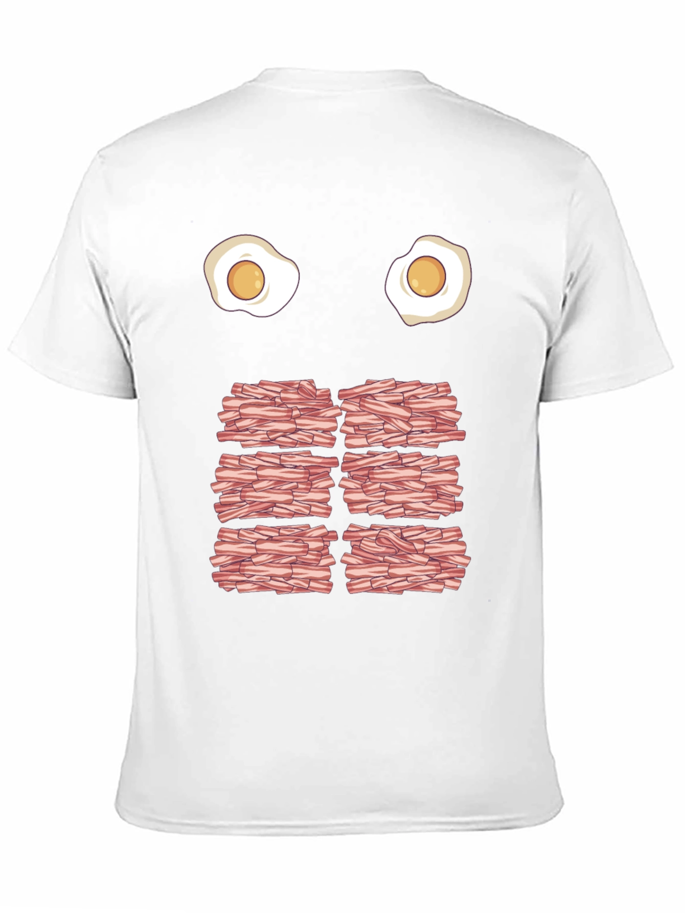 Black Funny Eggs and Bacon Graphic T-Shirt view 11