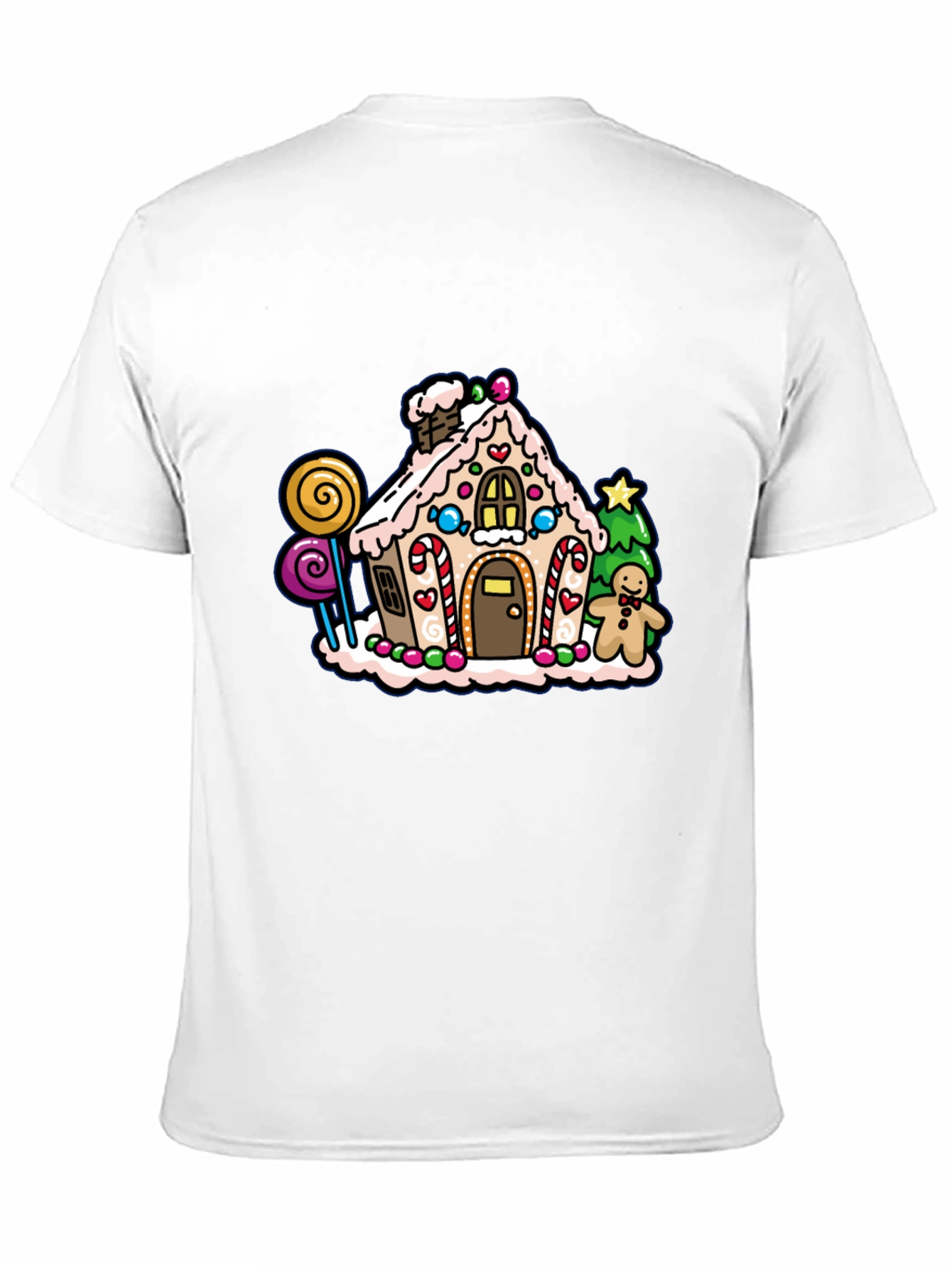 Black Gingerbread House Graphic Tee - Festive Holiday Shirt view 11