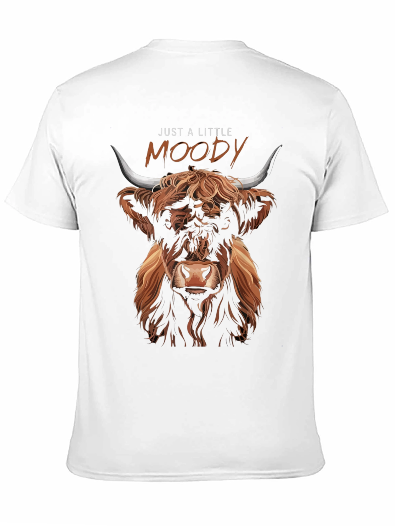 Black Just A Little Moody Highland Cow Graphic Tee view 11